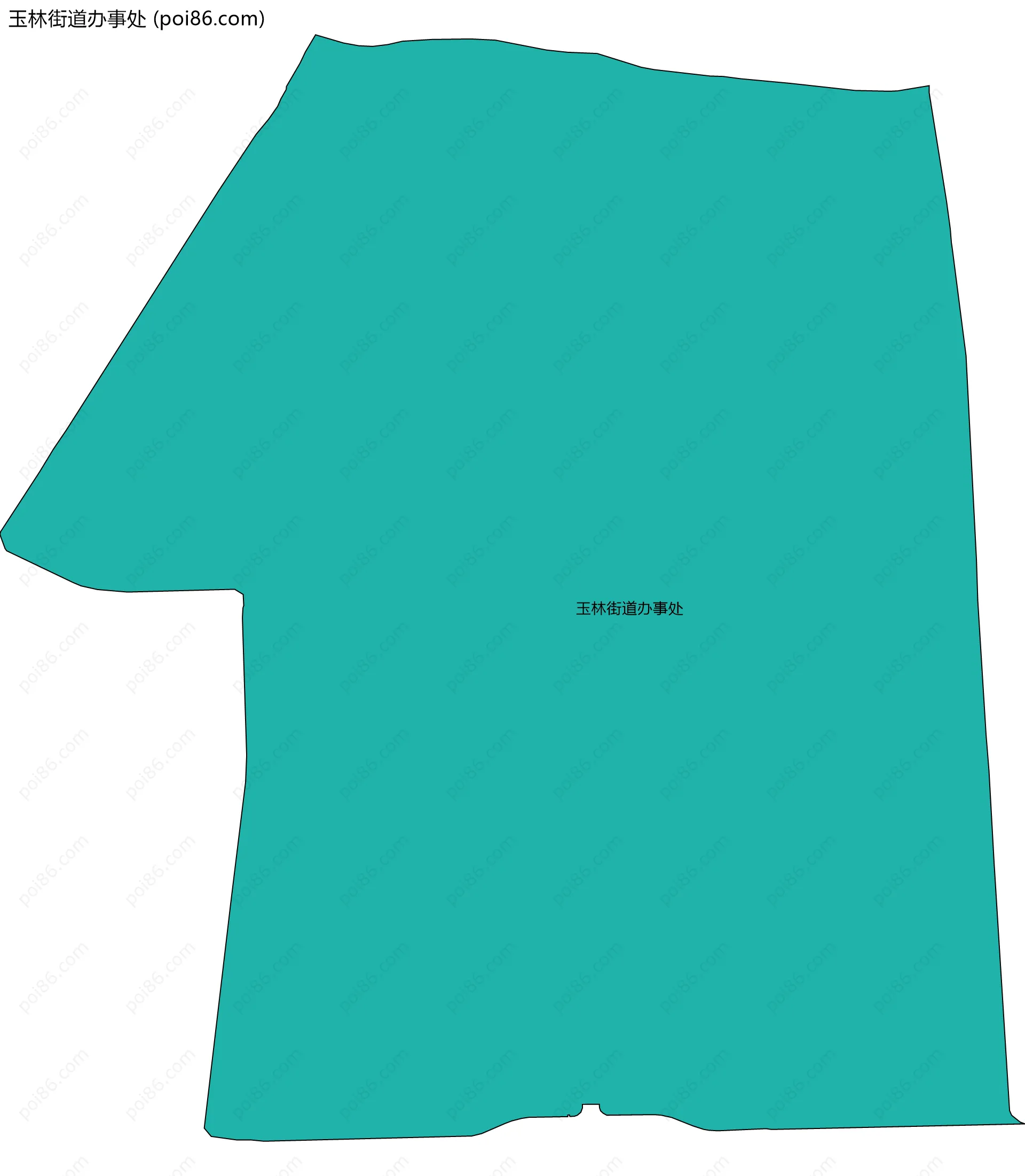 玉林街道办事处边界地图(五级行政区划)