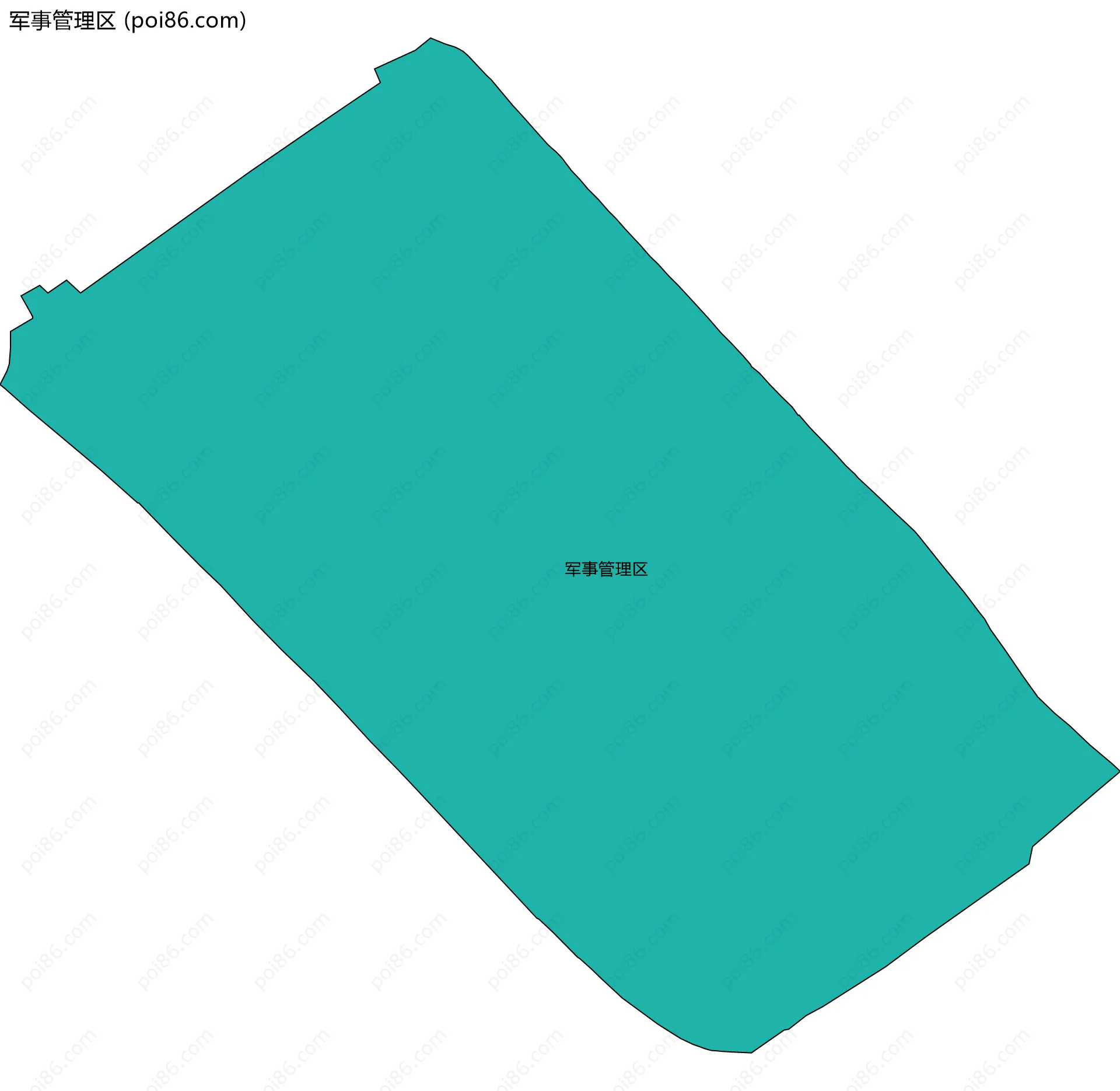 军事管理区边界地图