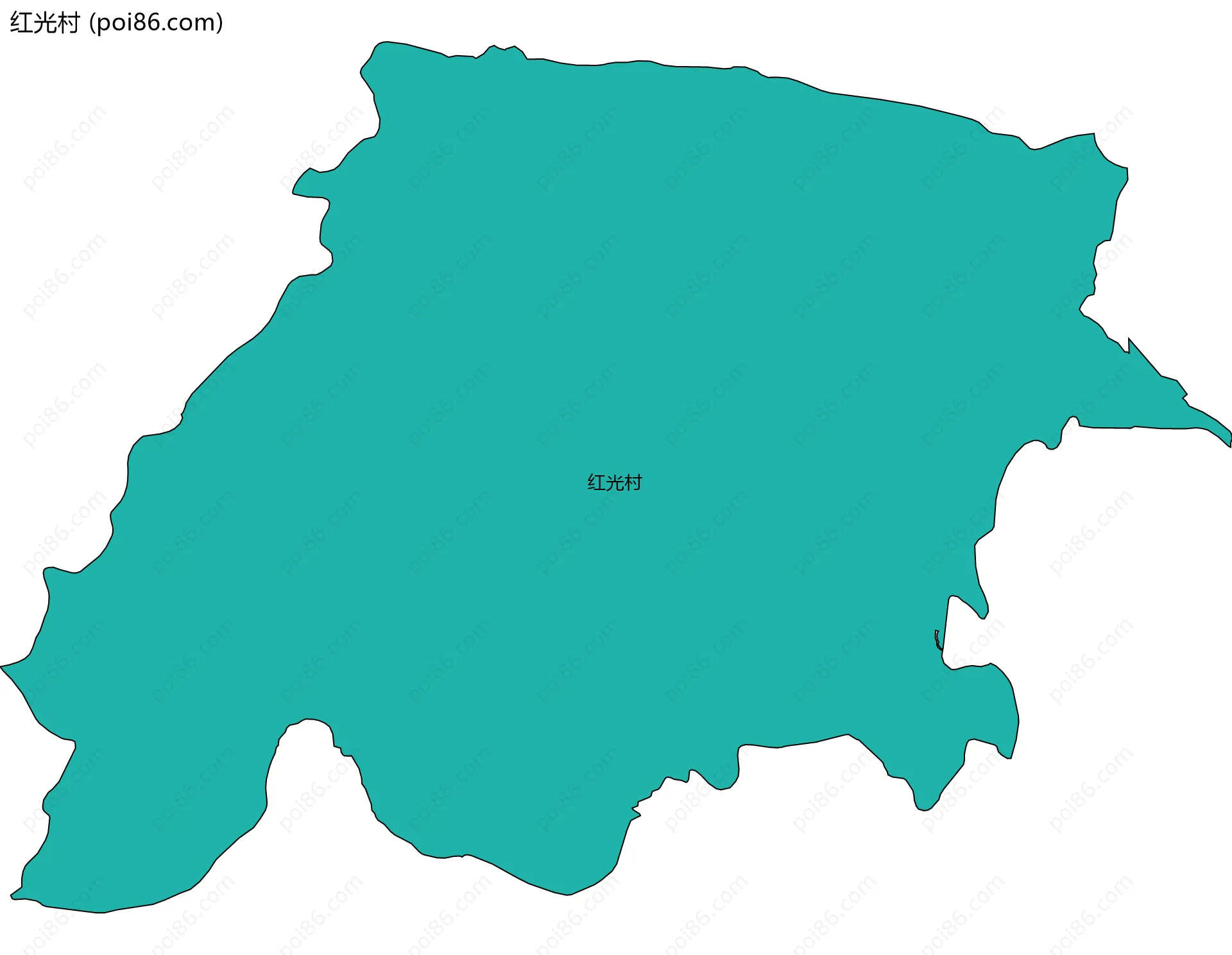 红光村边界地图