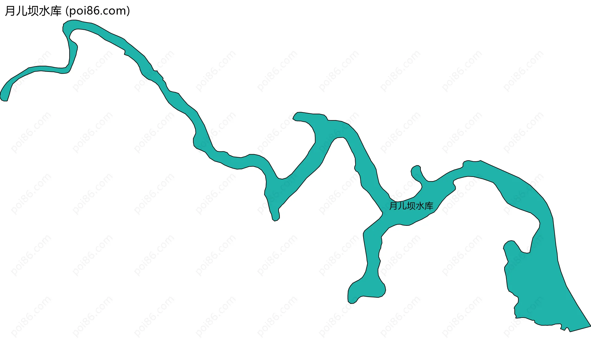 月儿坝水库边界地图