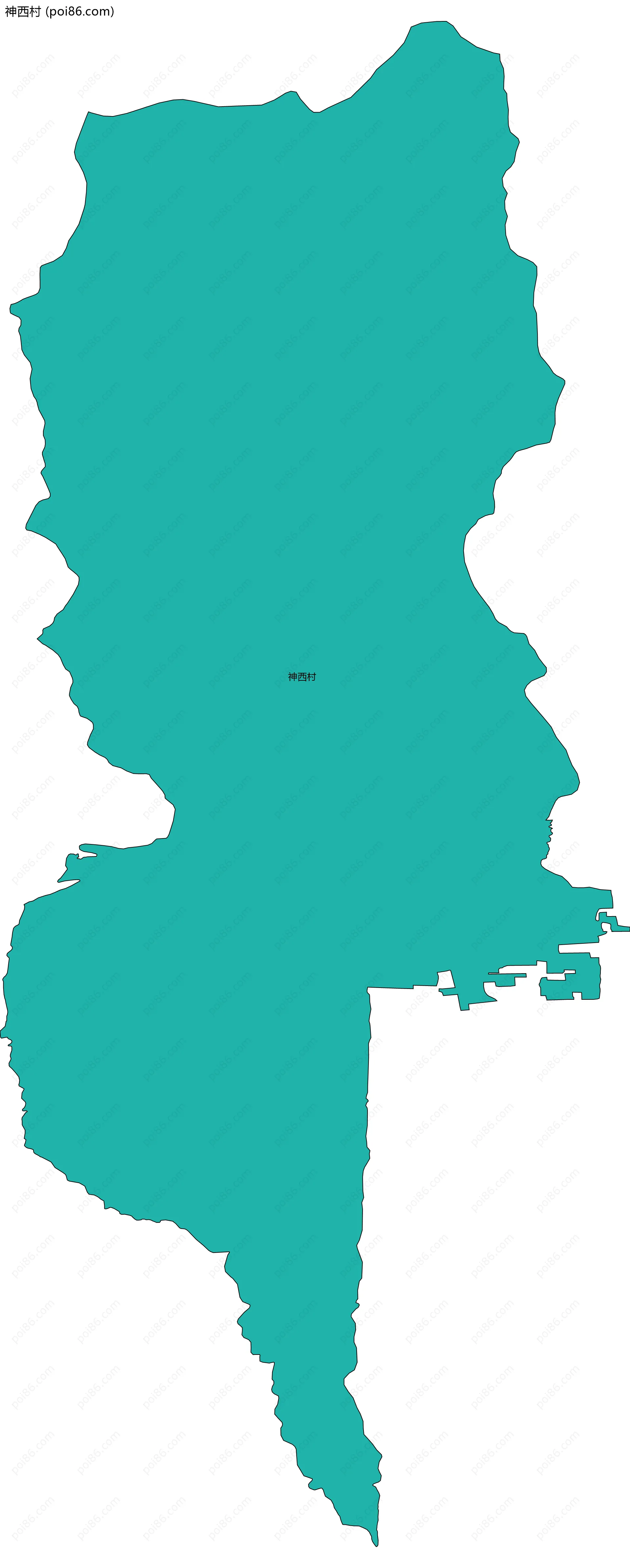 神西村边界地图