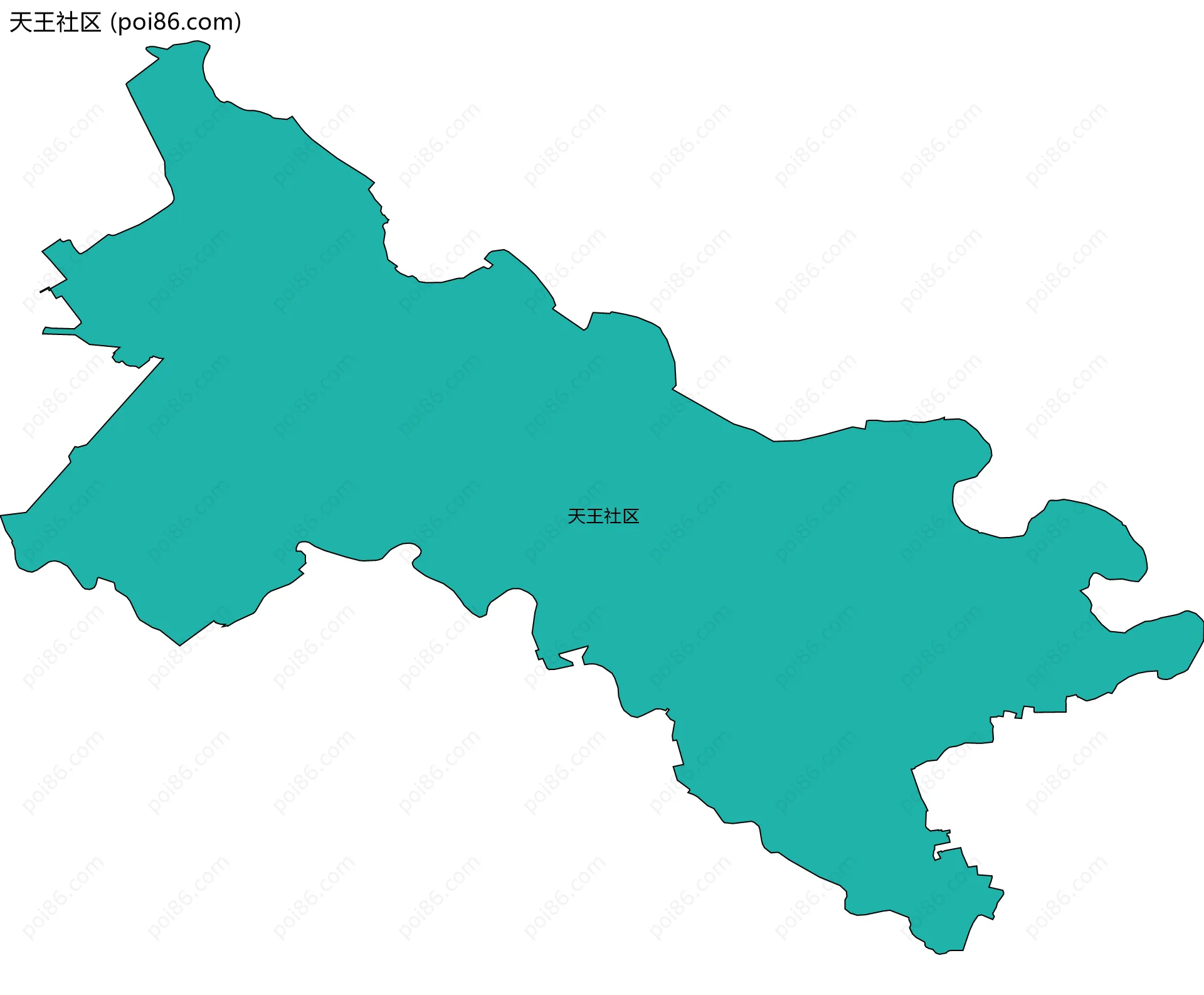 天王社区边界地图