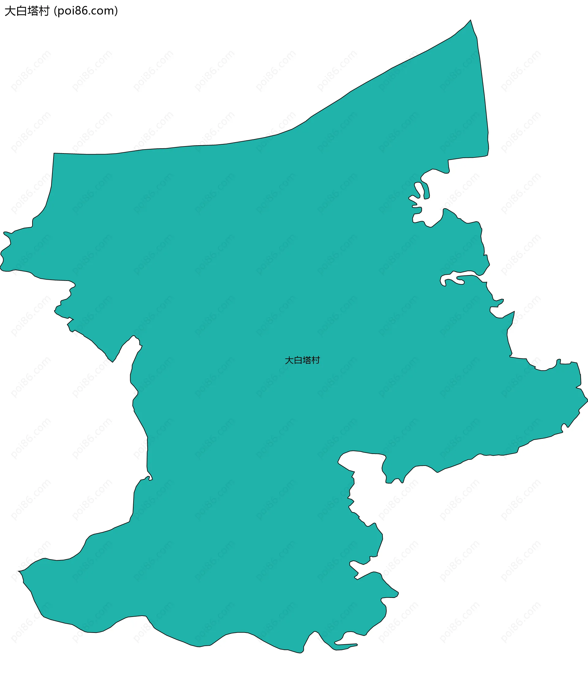 大白塔村边界地图