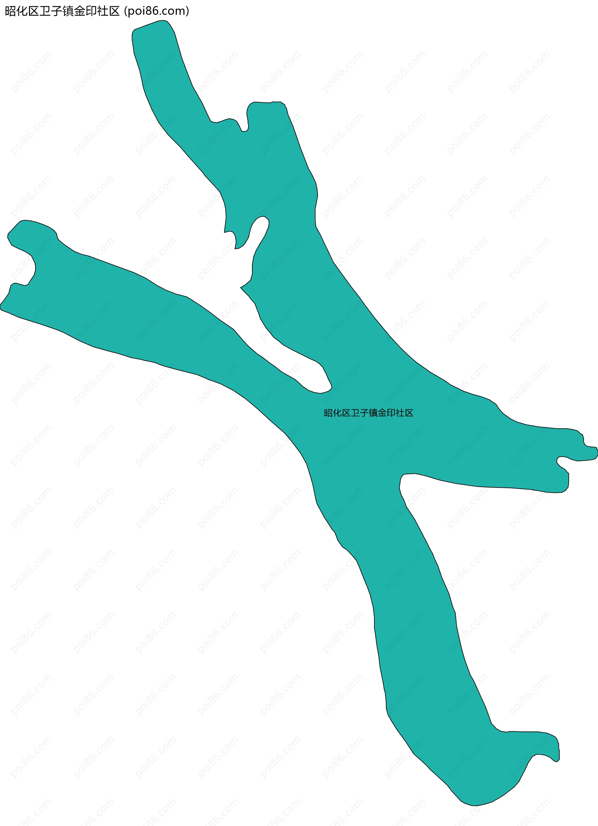 昭化区卫子镇金印社区边界地图