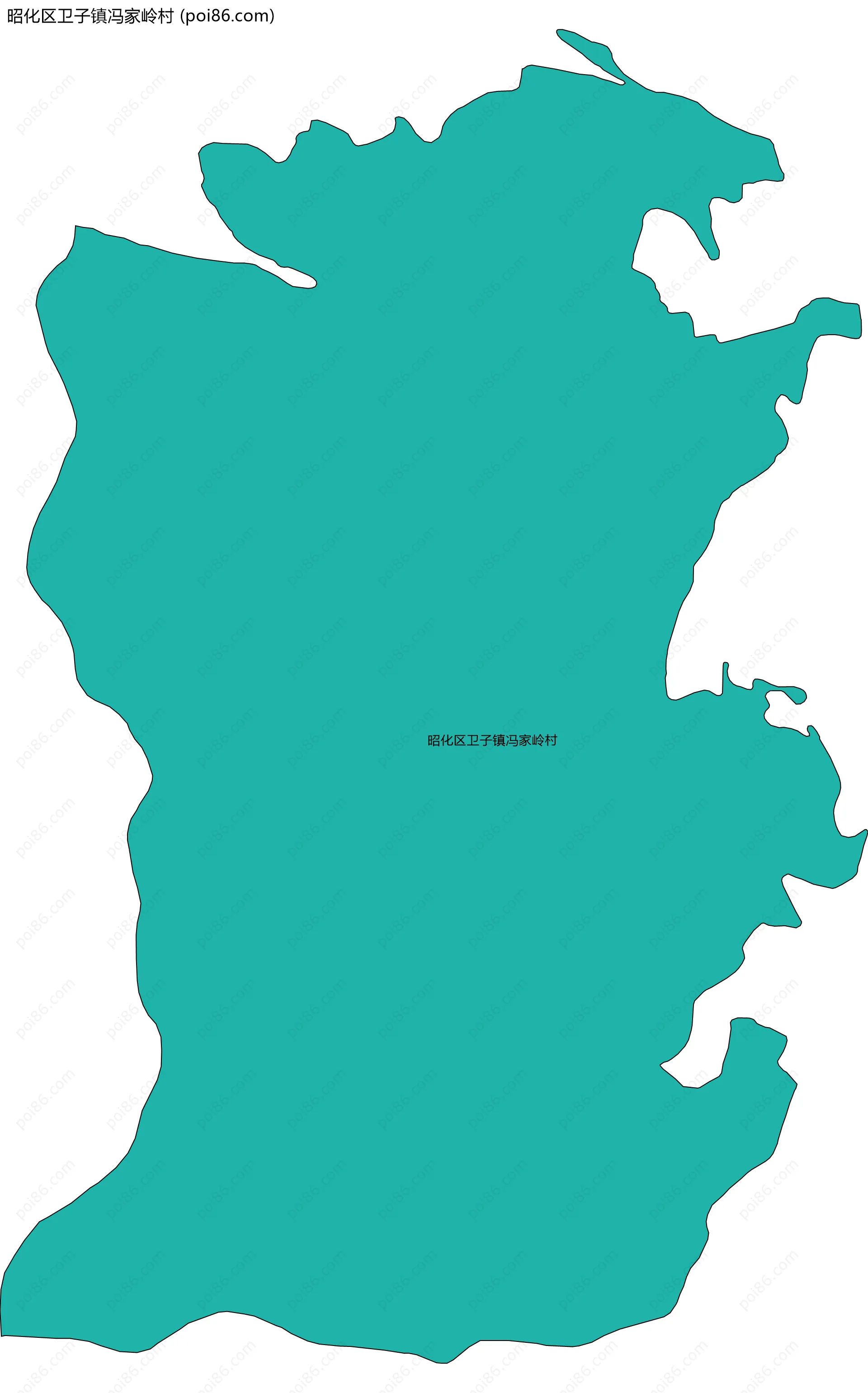 昭化区卫子镇冯家岭村边界地图