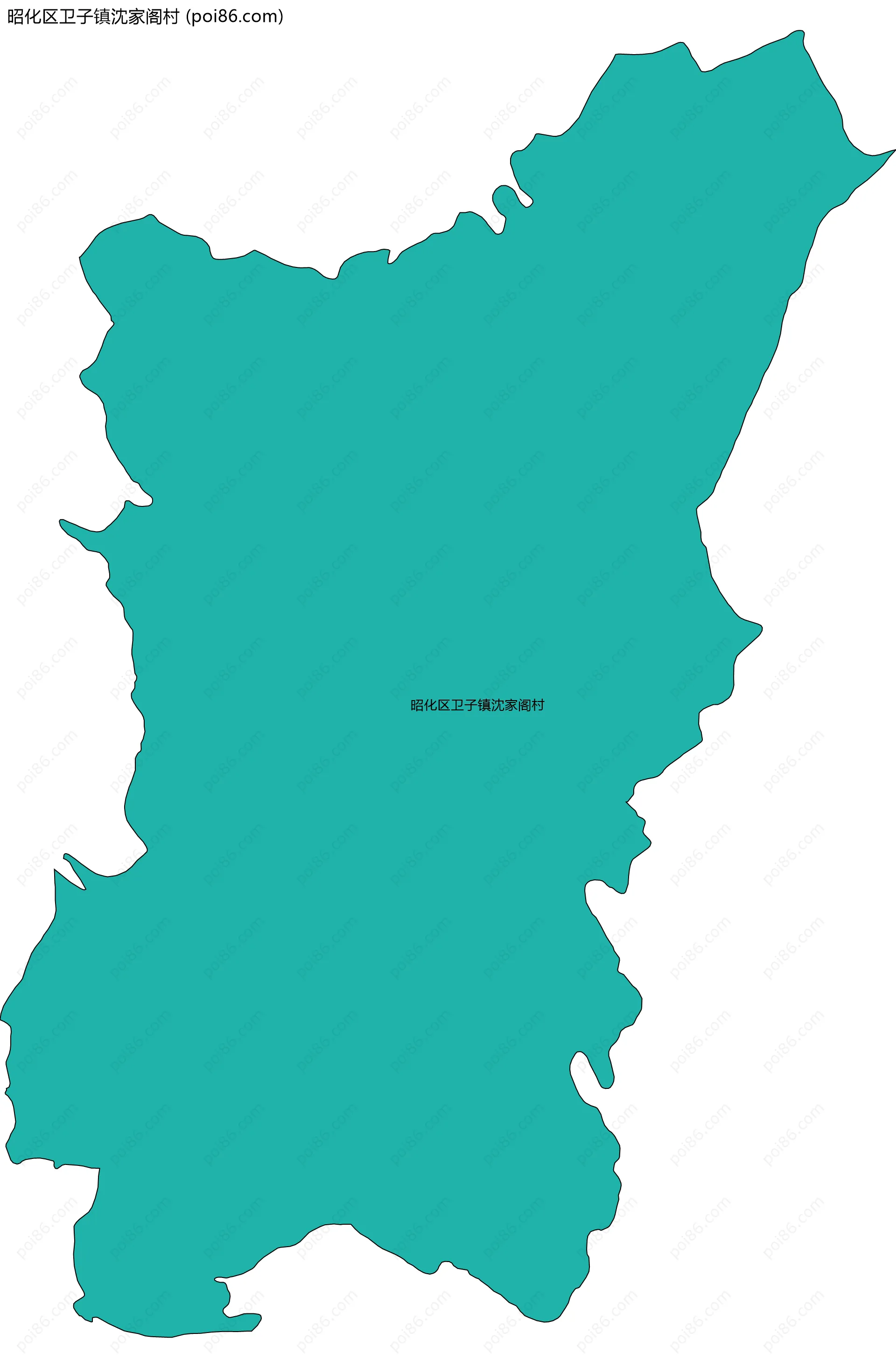 昭化区卫子镇沈家阁村边界地图