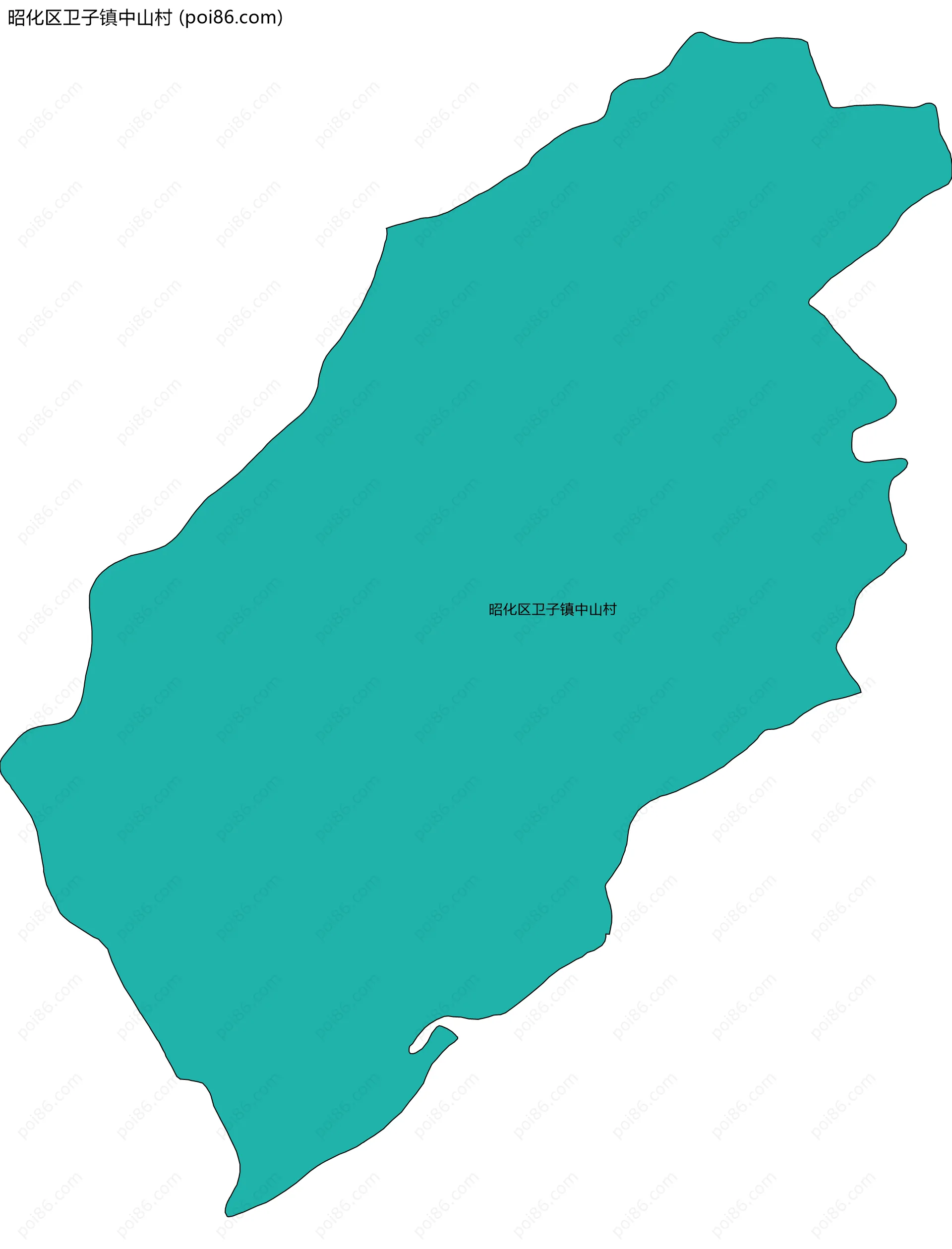 昭化区卫子镇中山村边界地图