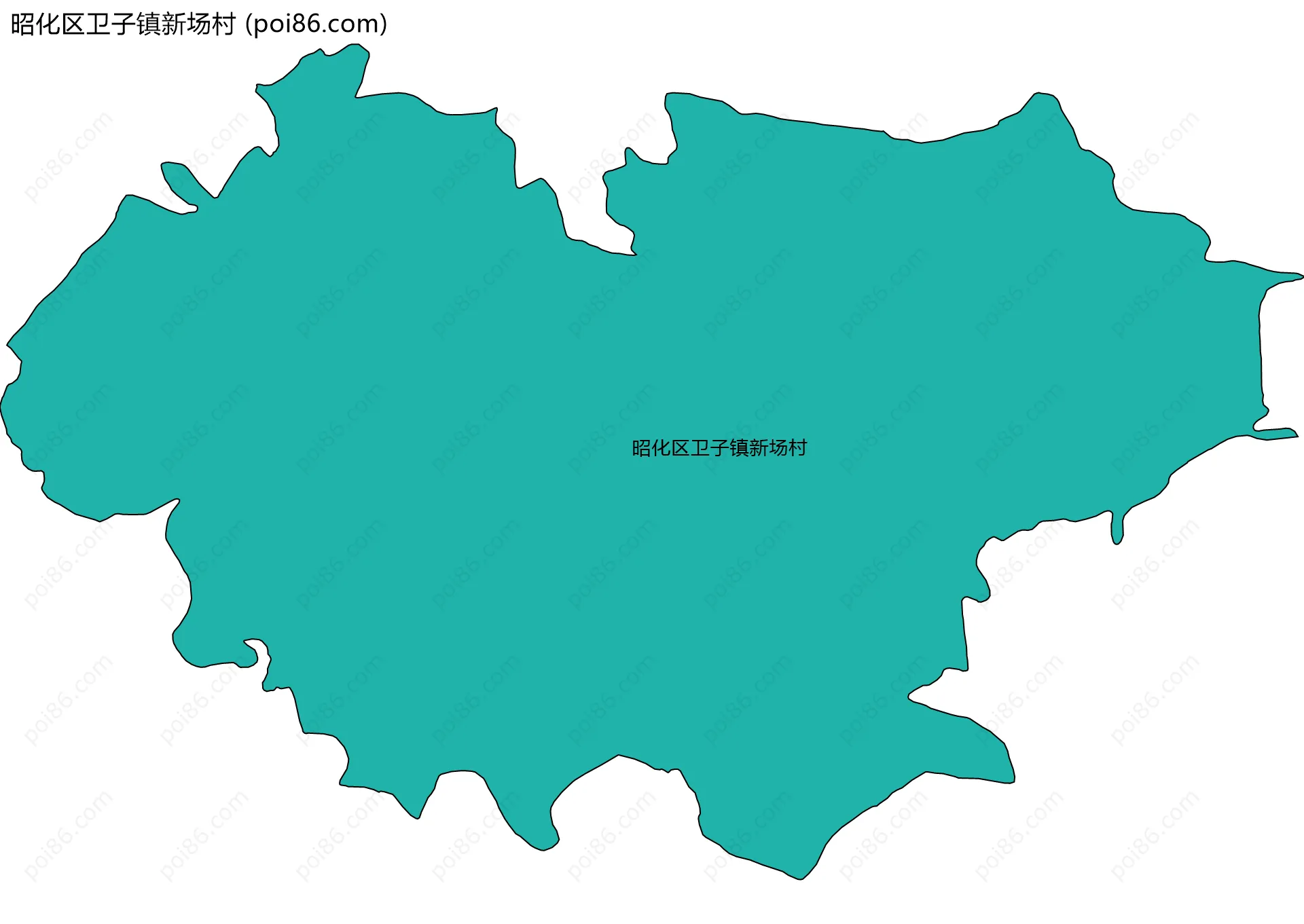 昭化区卫子镇新场村边界地图