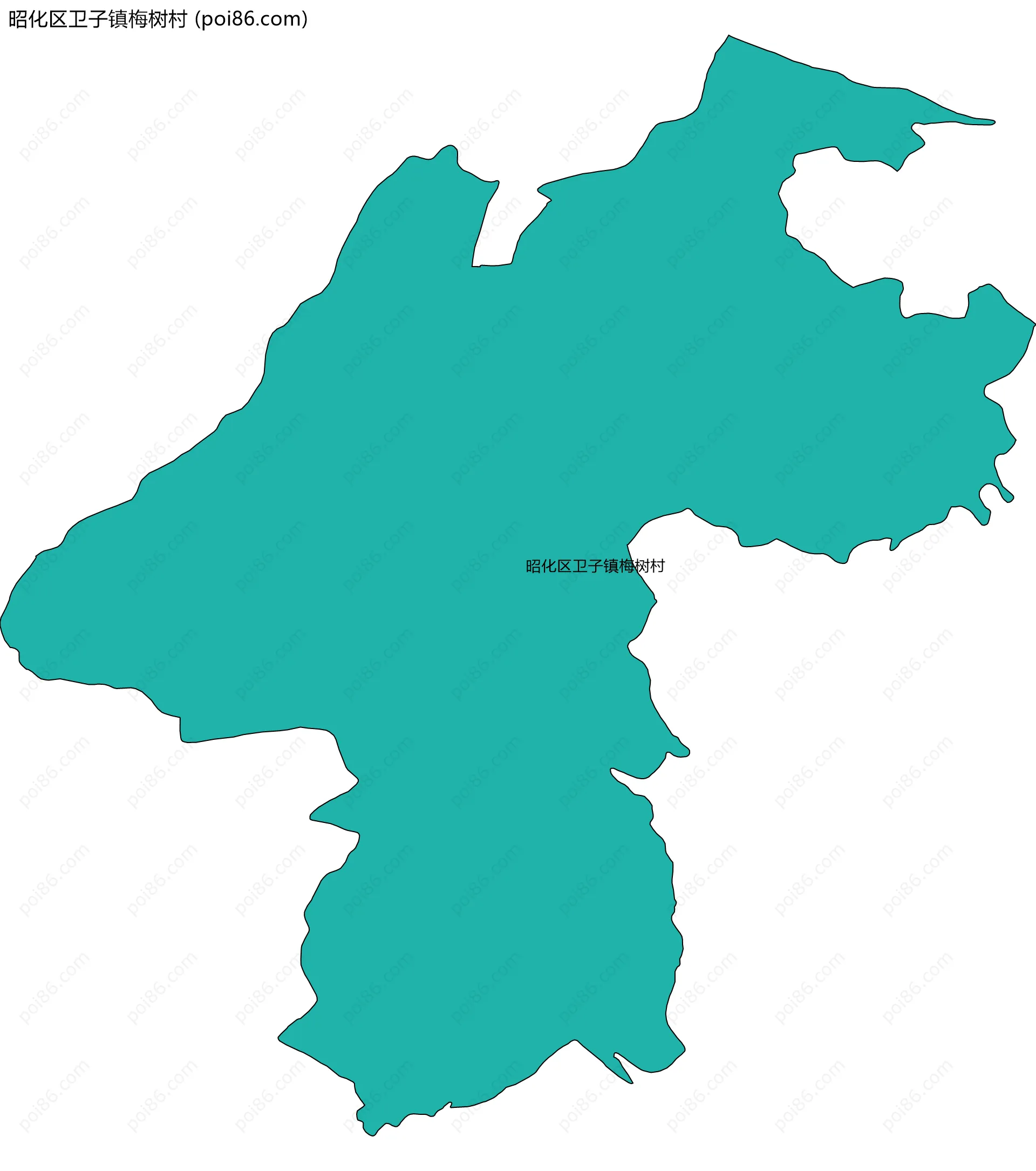 昭化区卫子镇梅树村边界地图