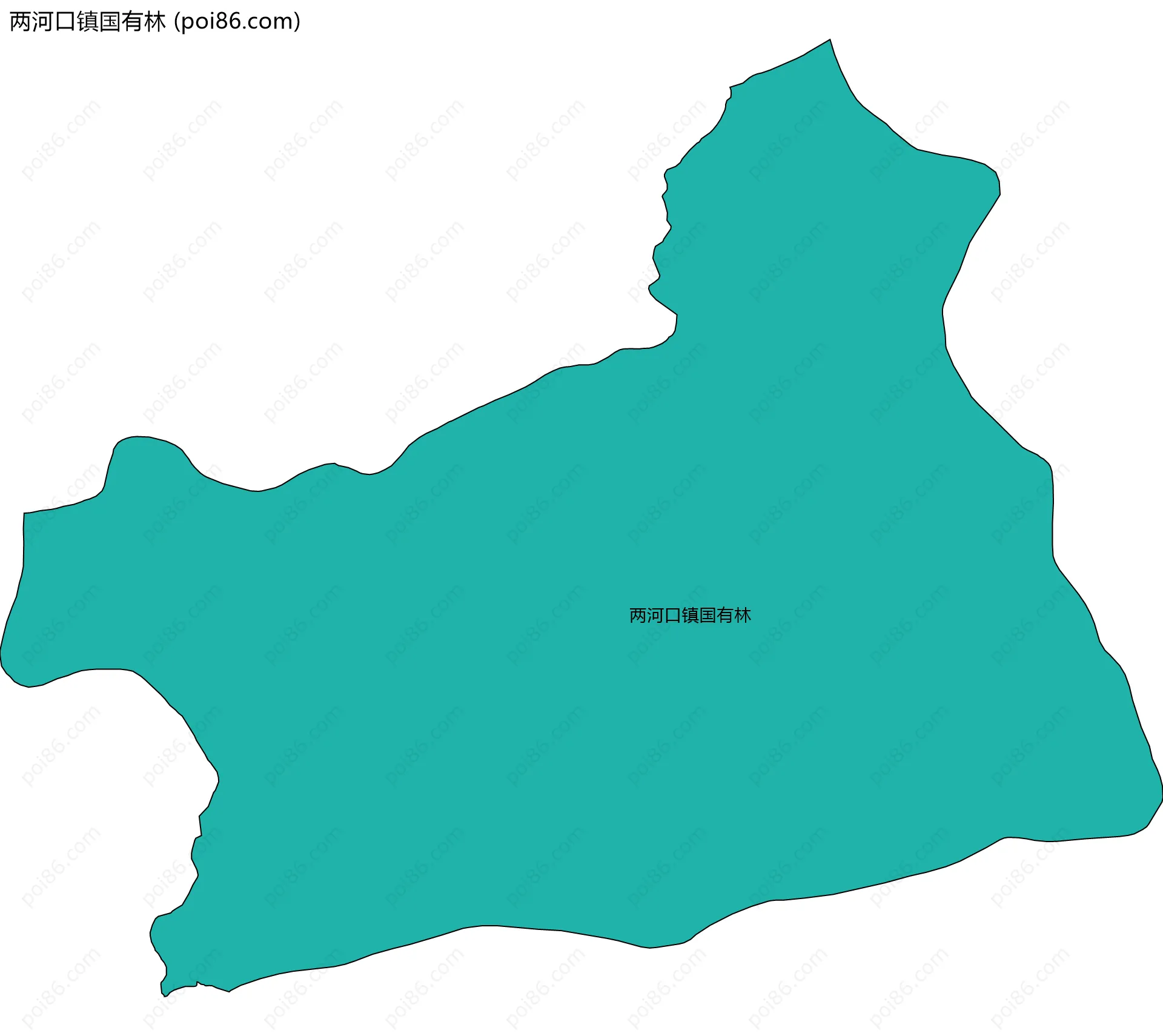 两河口镇国有林边界地图