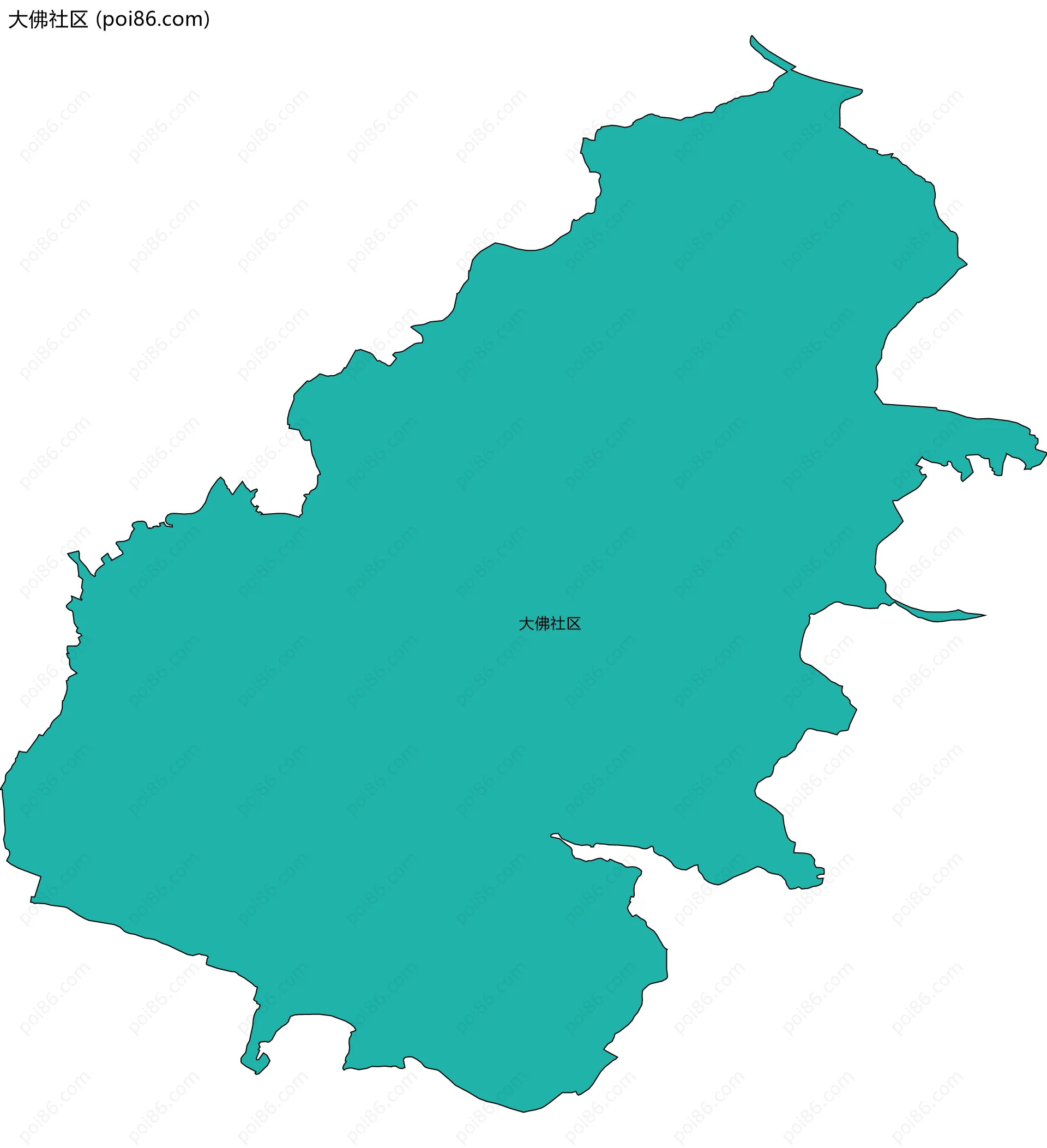 大佛社区边界地图