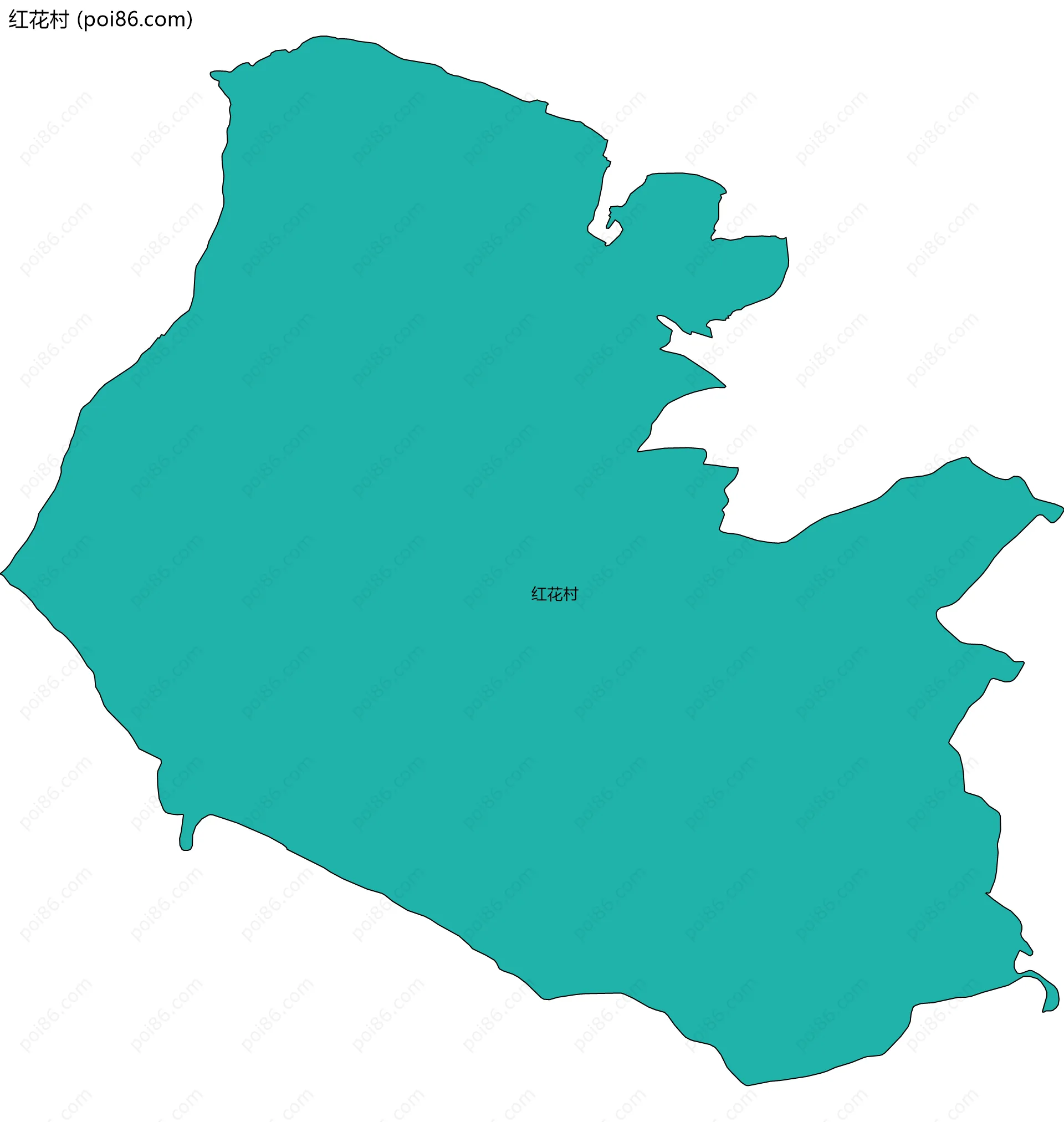 红花村边界地图
