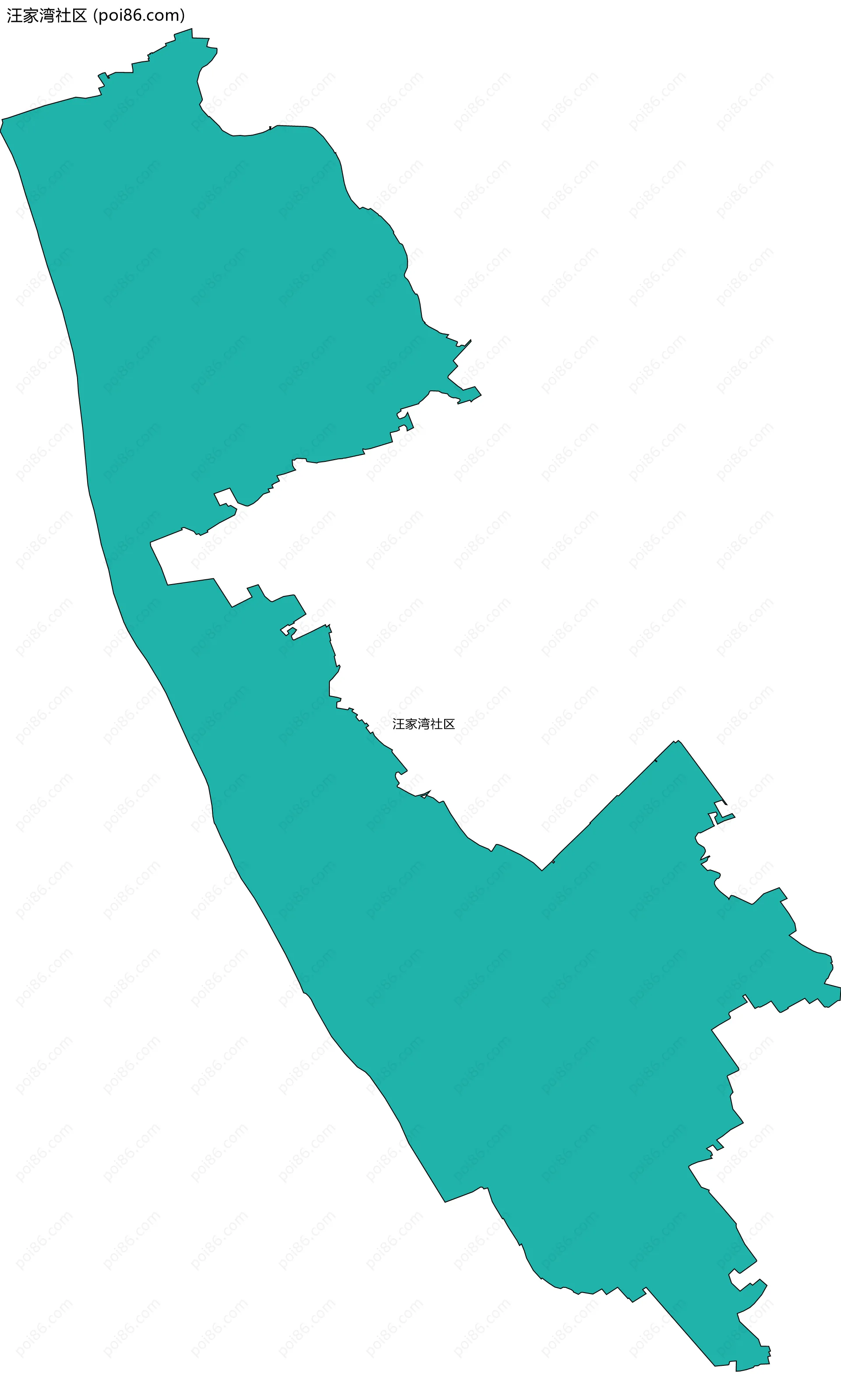 汪家湾社区边界地图