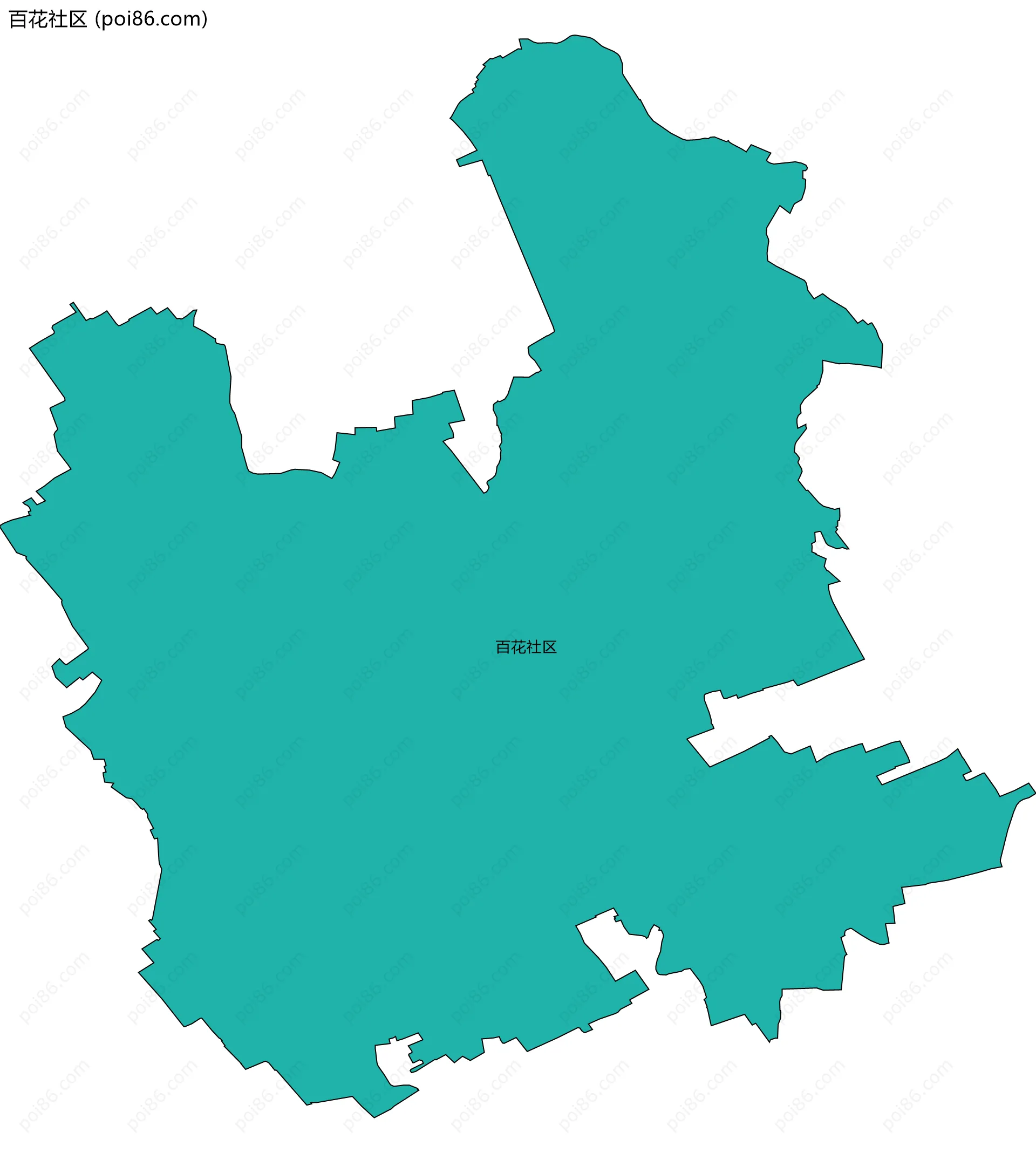 百花社区边界地图