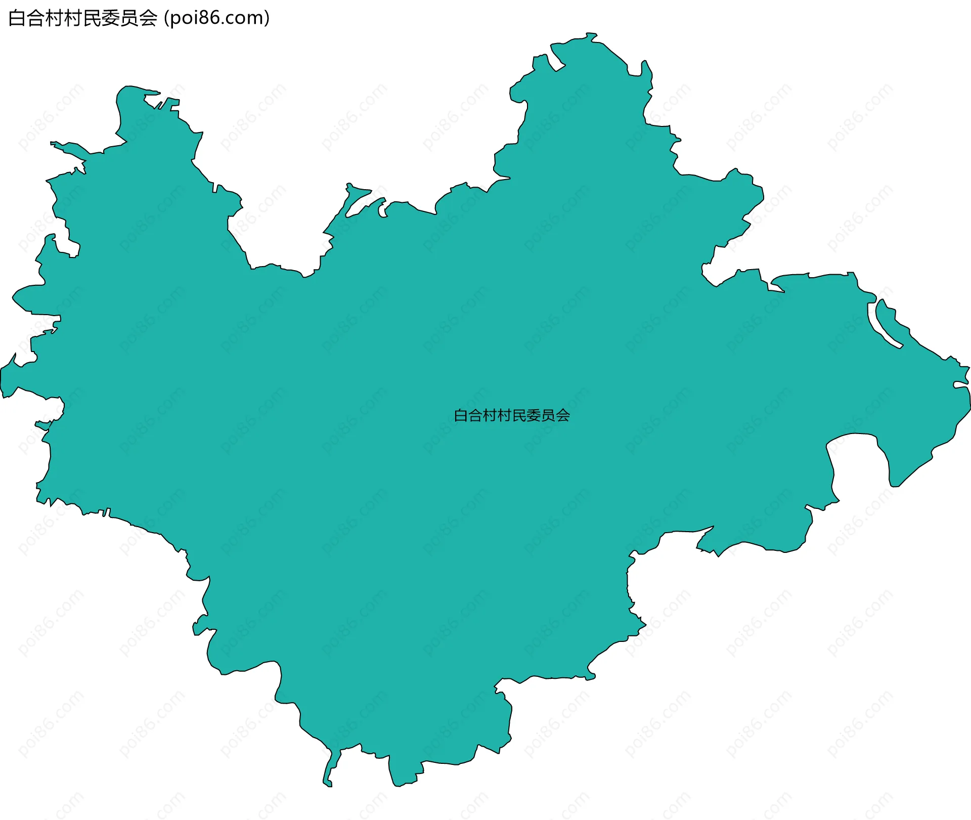 白合村村民委员会边界地图