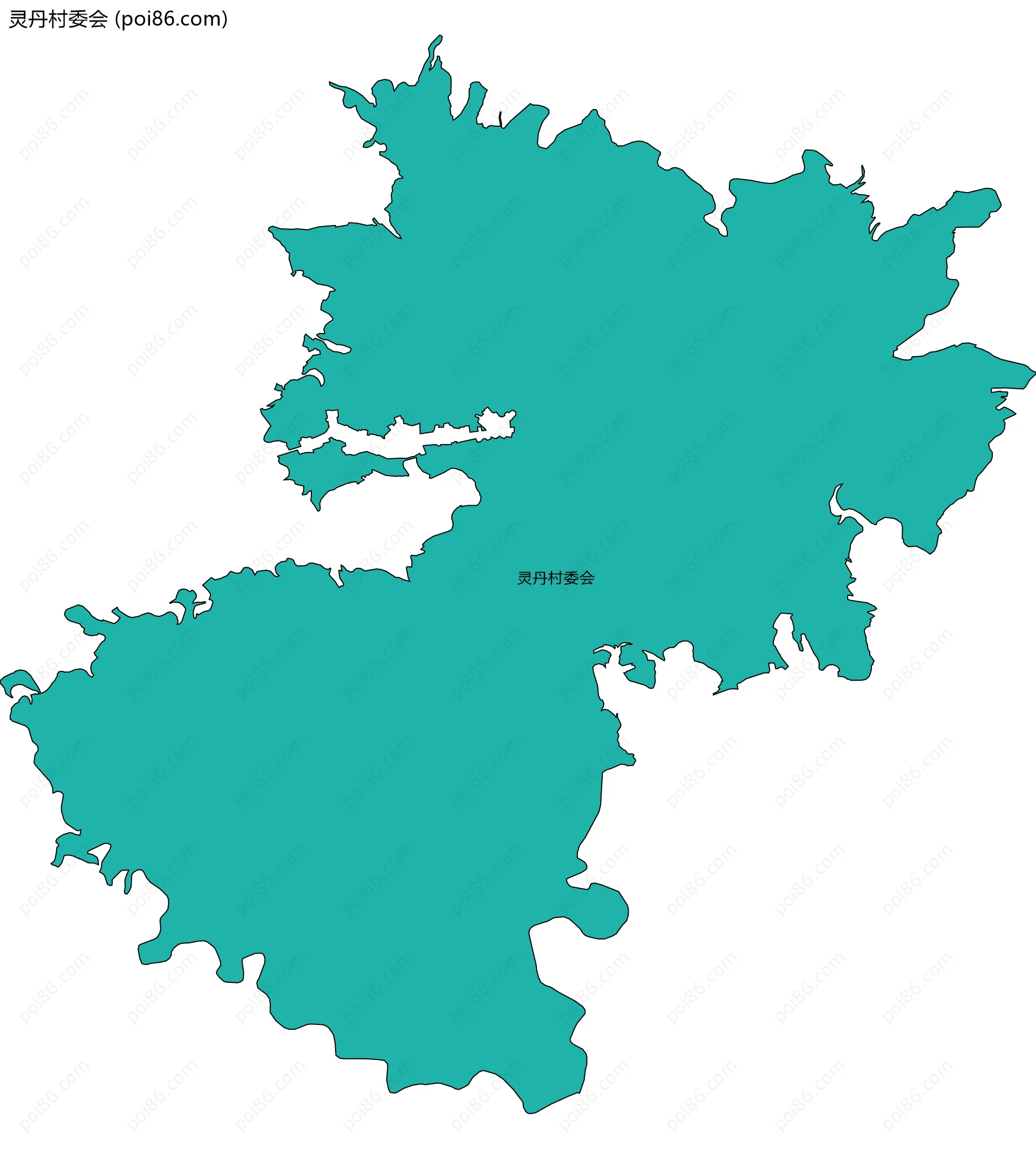 灵丹村委会边界地图