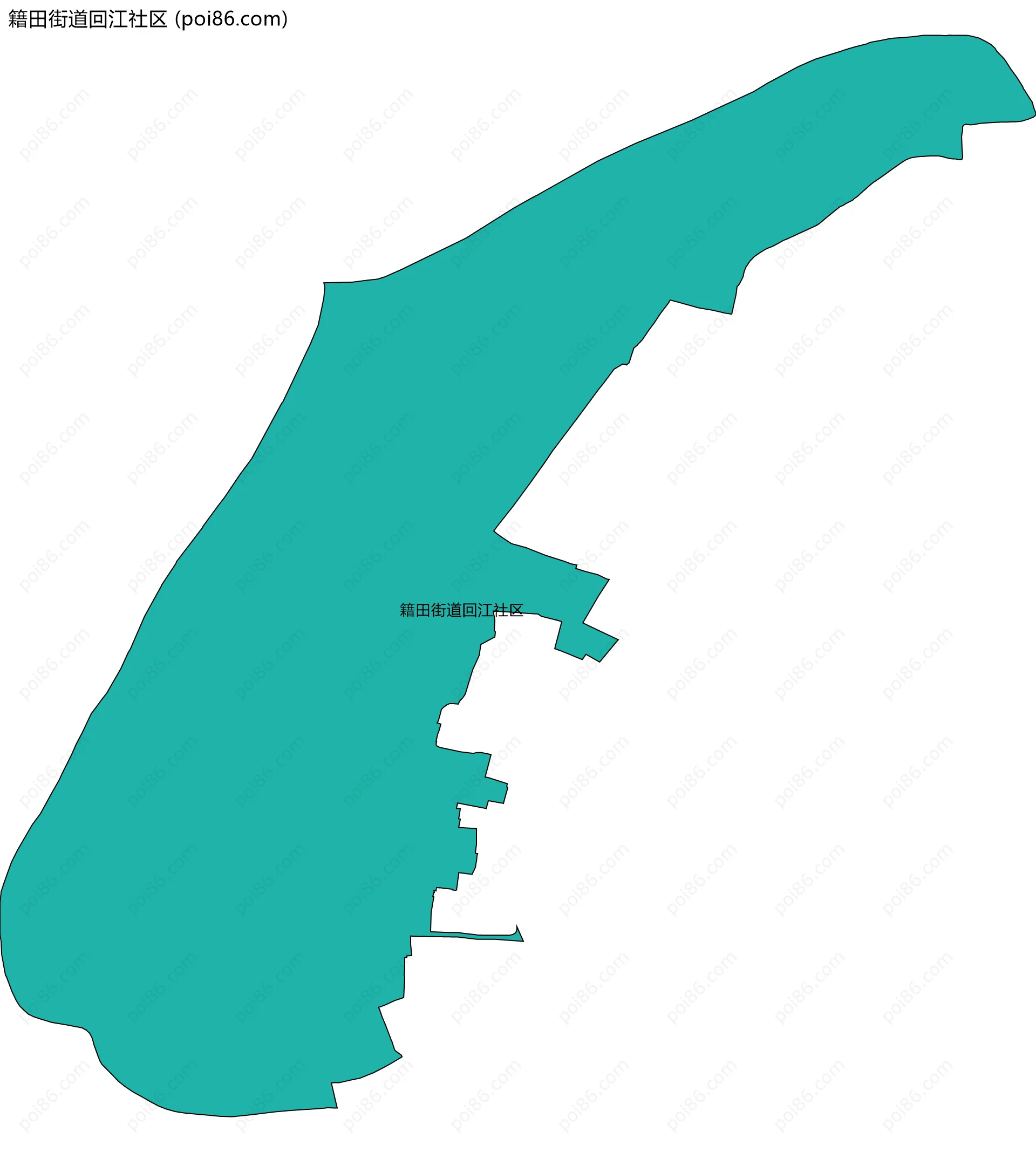 籍田街道回江社区边界地图