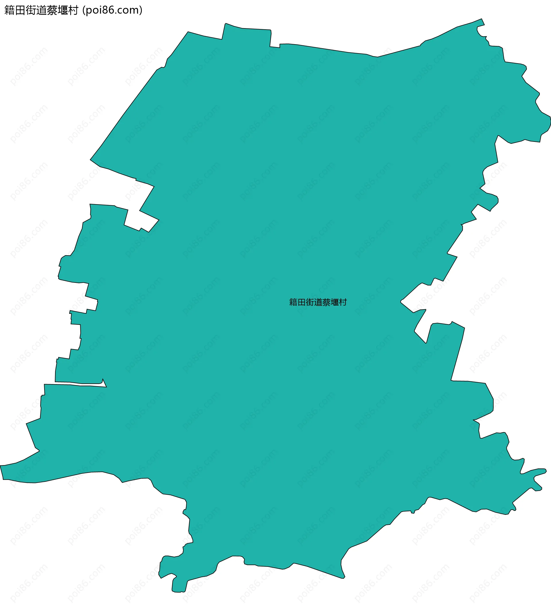 籍田街道蔡堰村边界地图