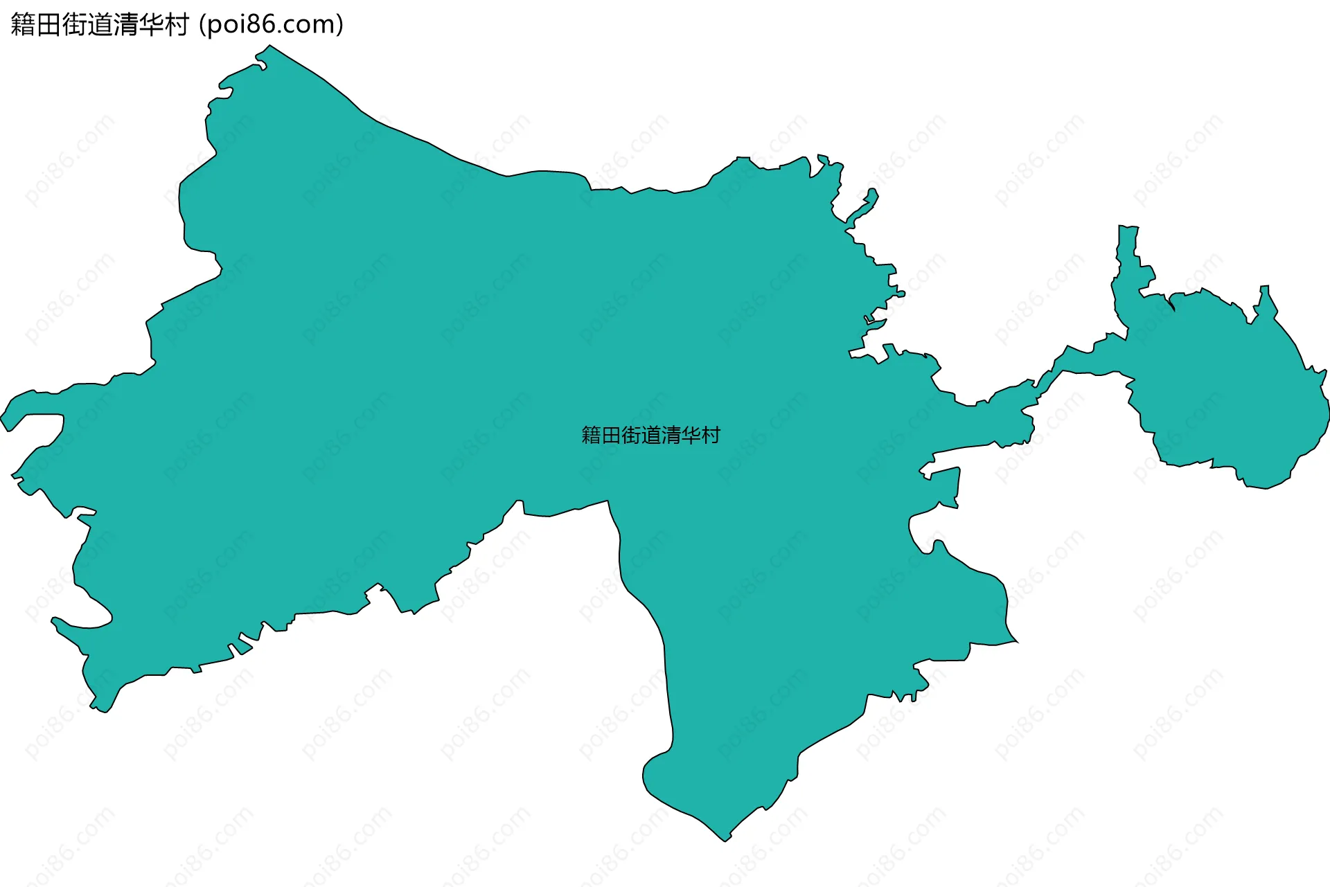 籍田街道清华村边界地图