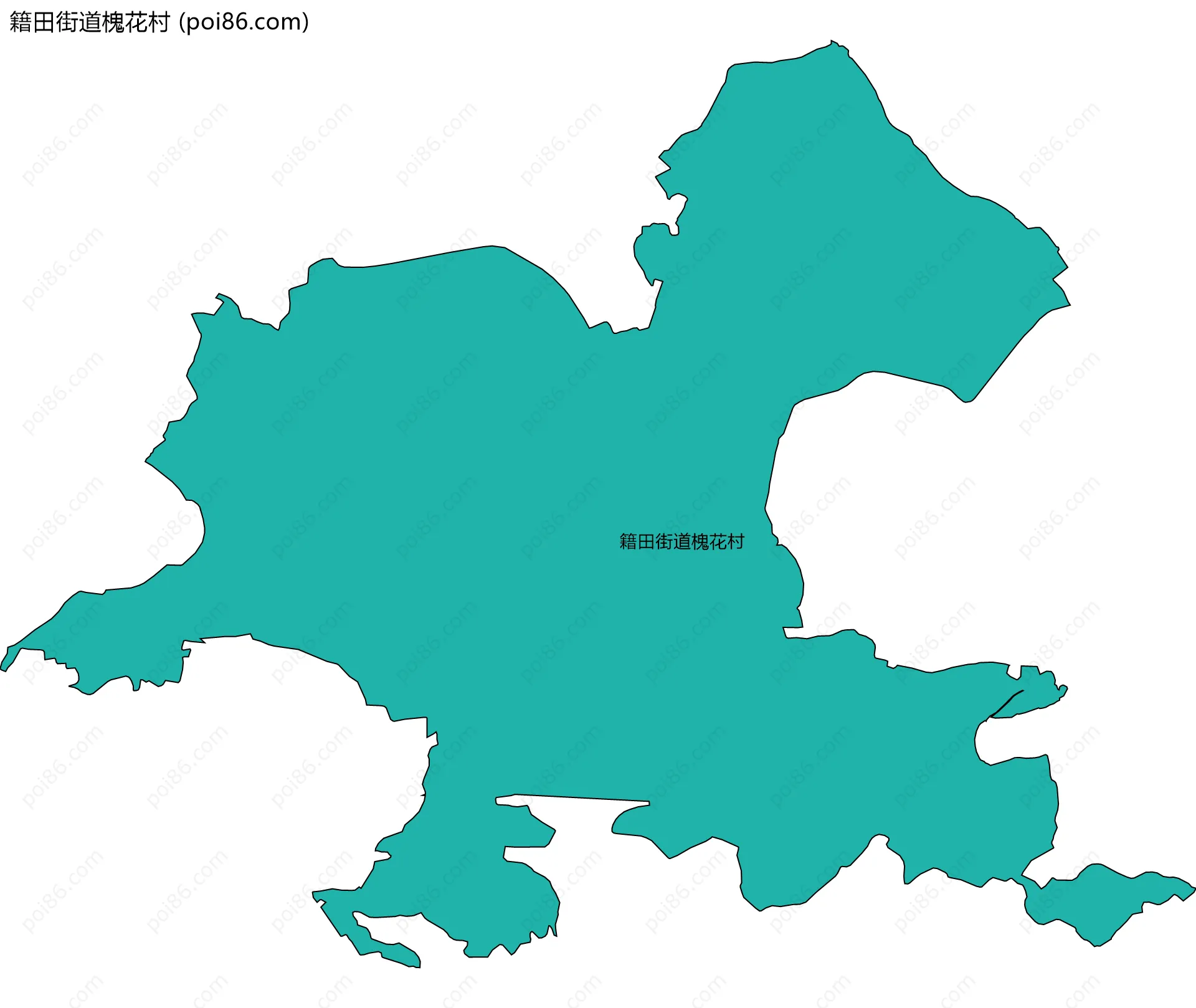 籍田街道槐花村边界地图