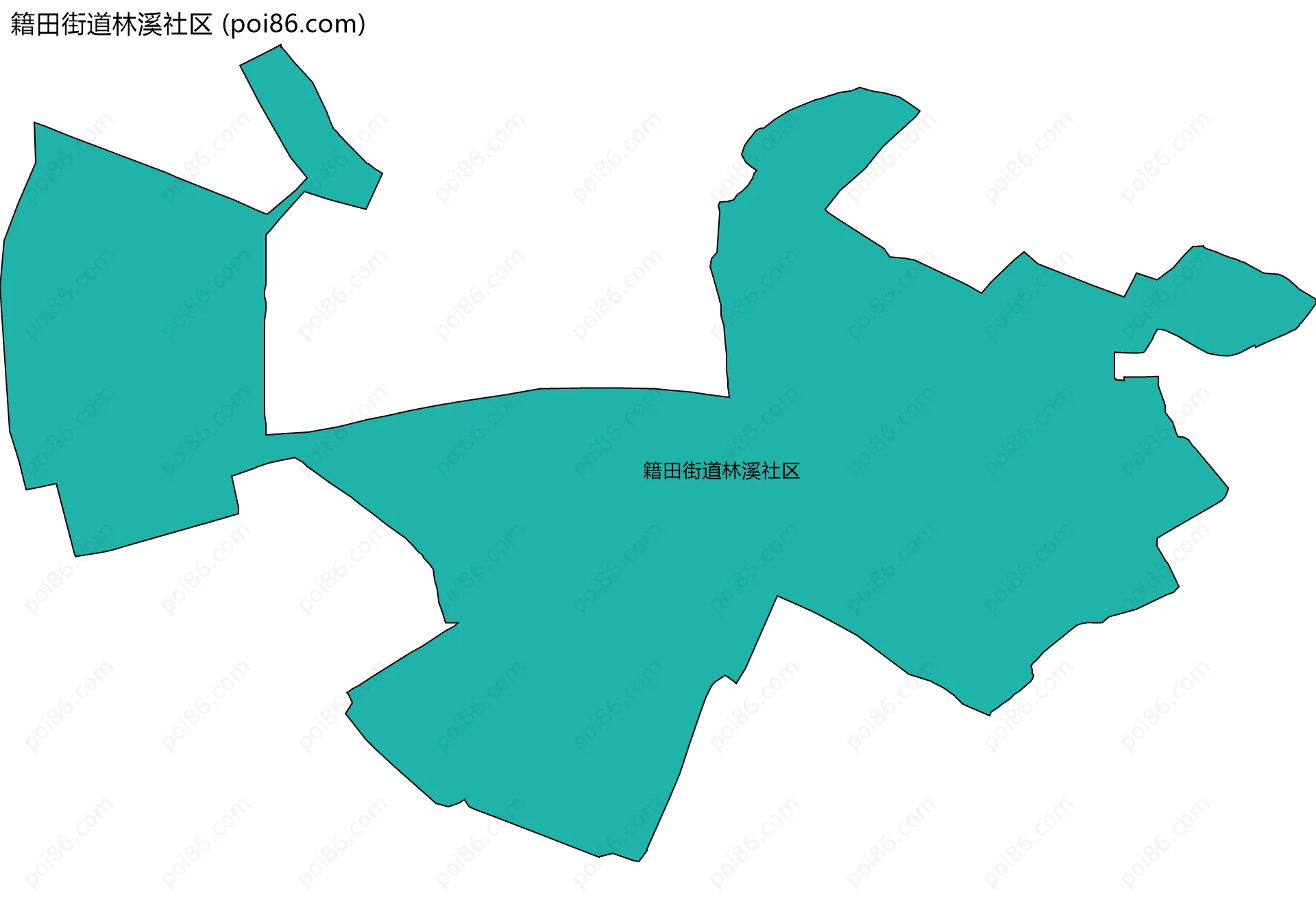 籍田街道林溪社区边界地图