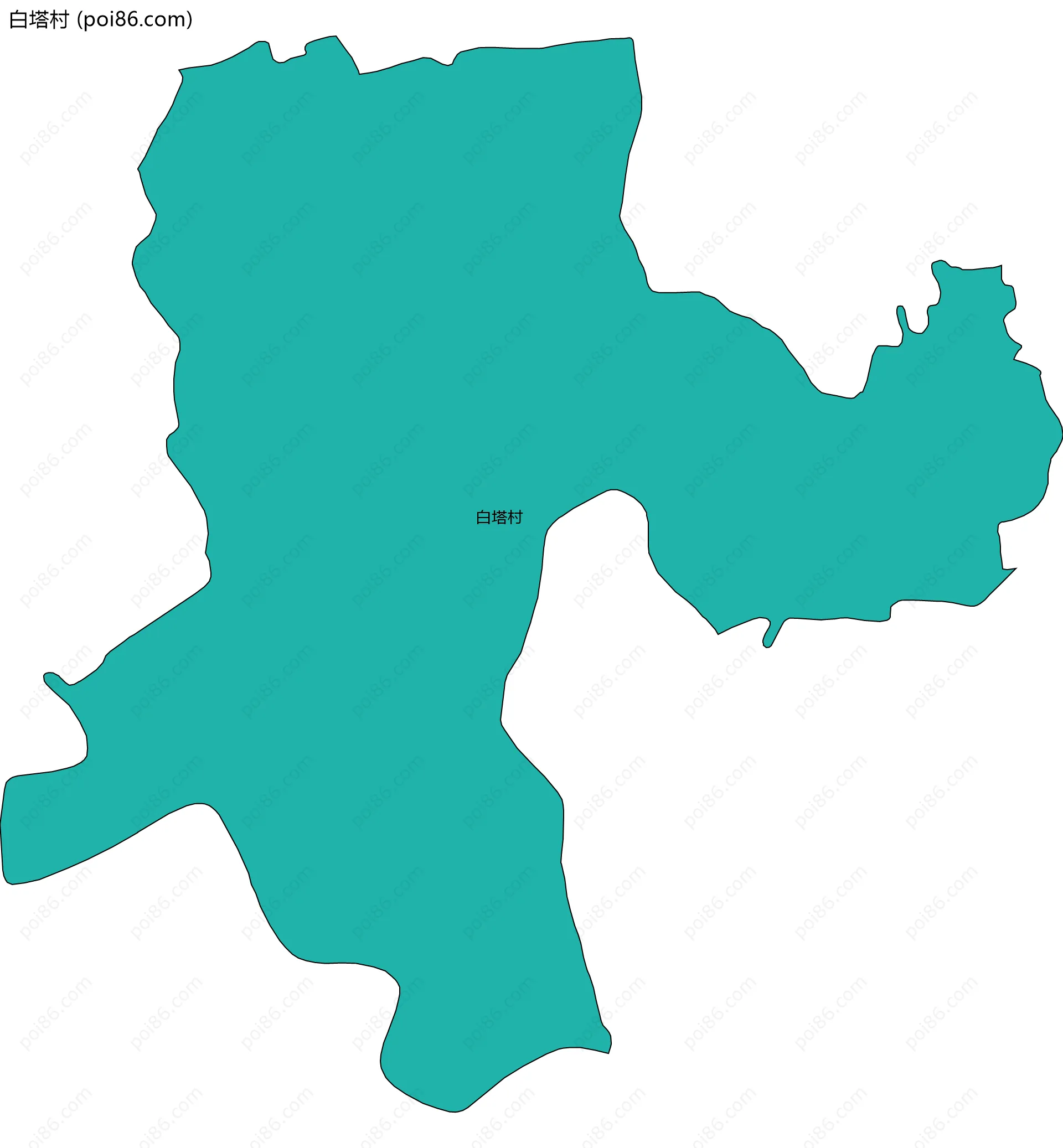 白塔村边界地图