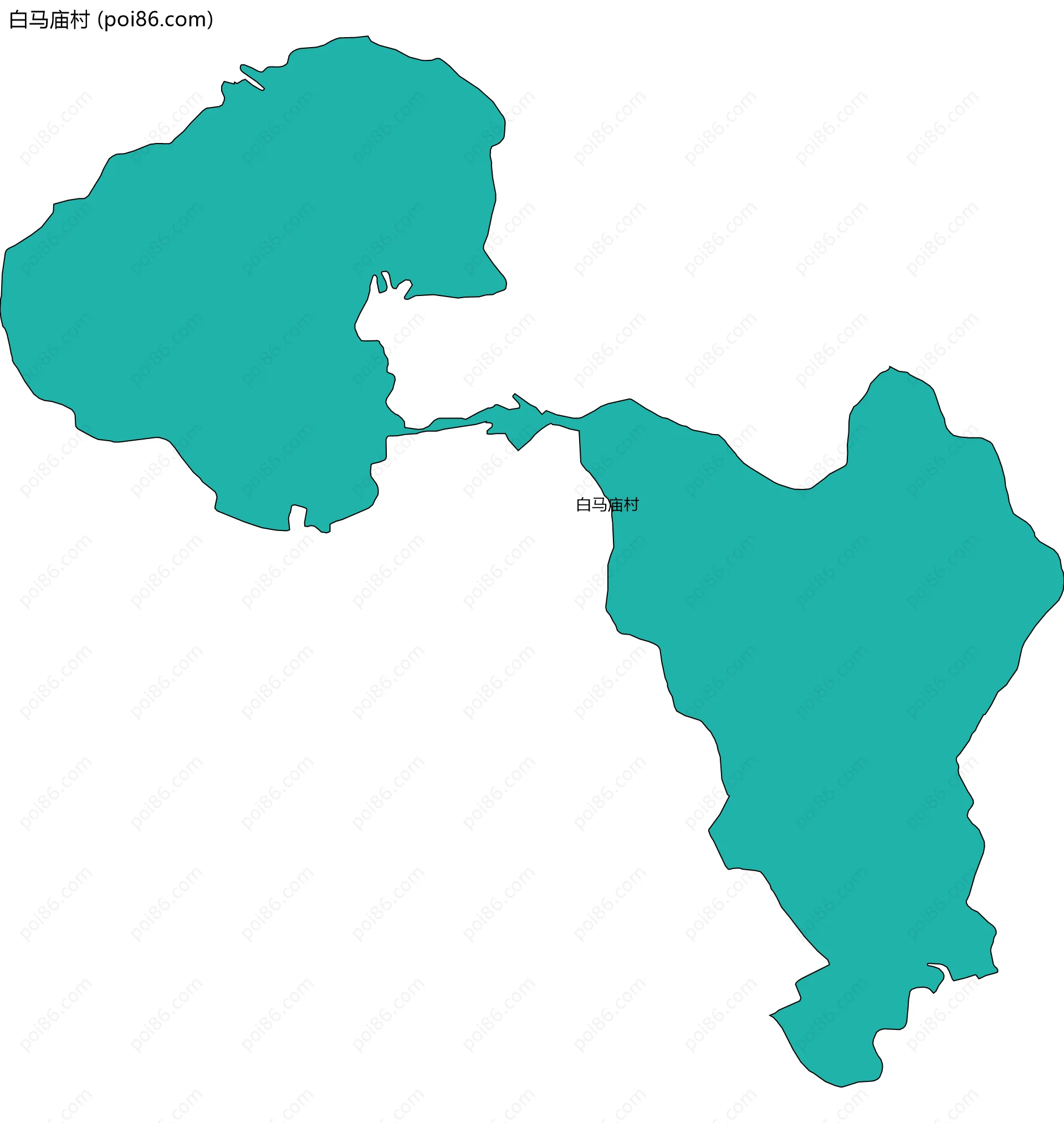 白马庙村边界地图