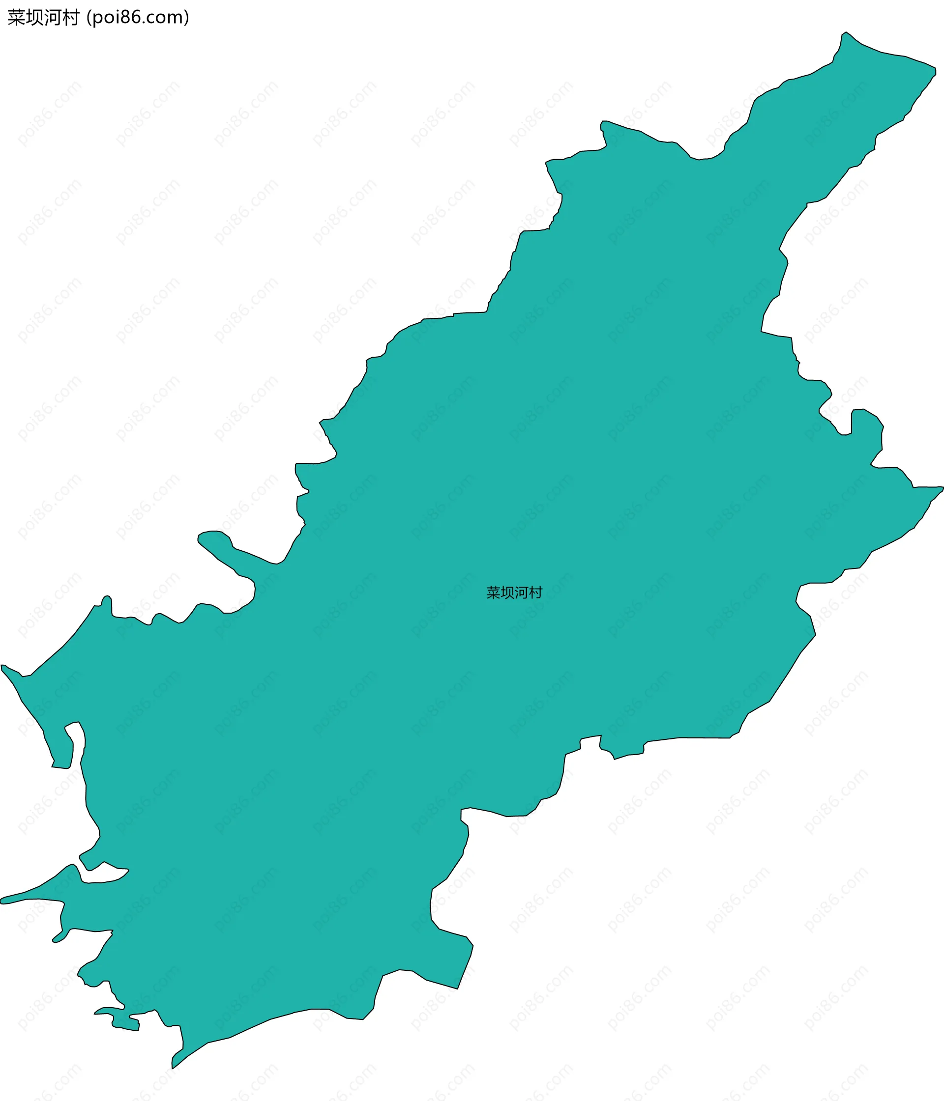 菜坝河村边界地图