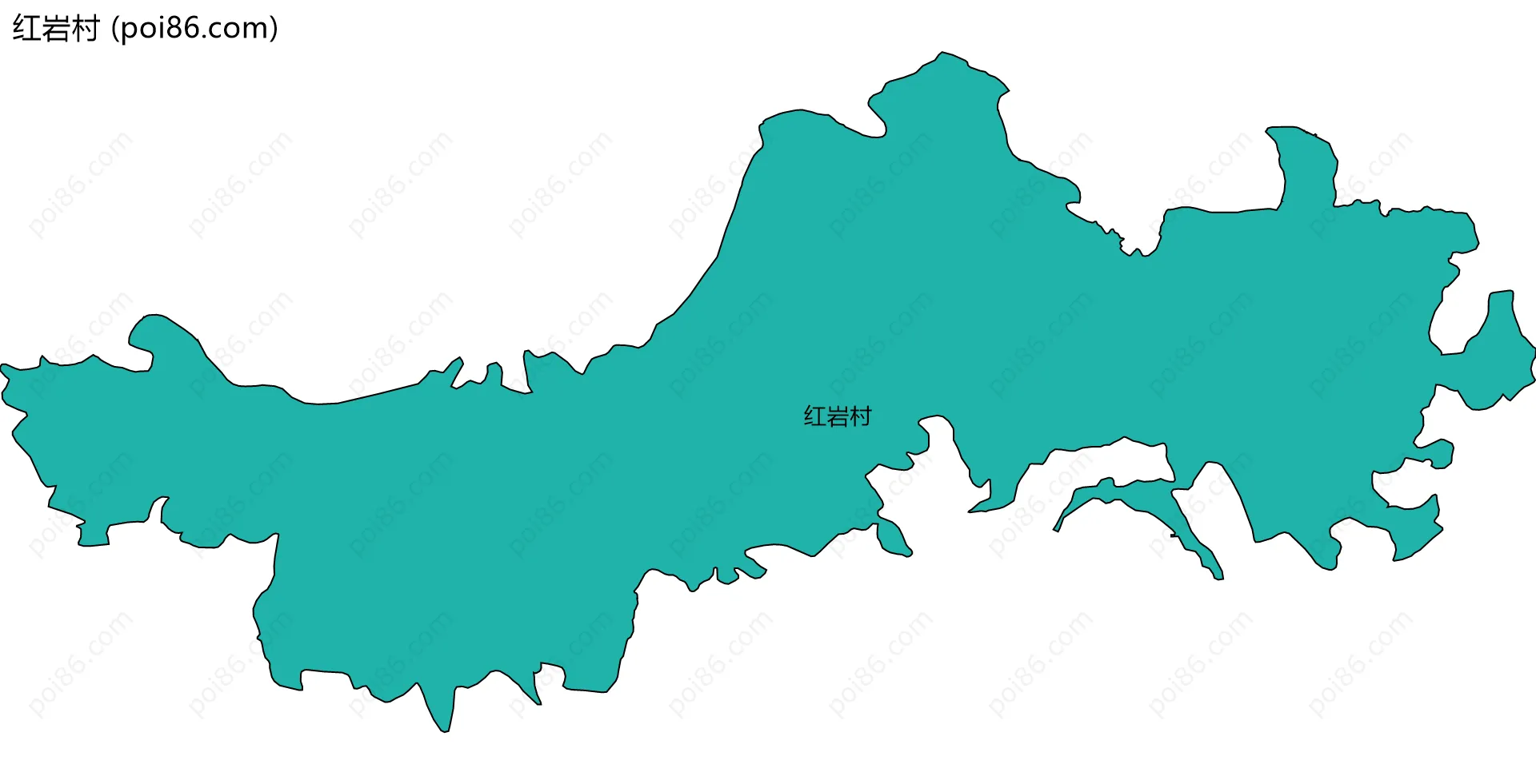 红岩村边界地图