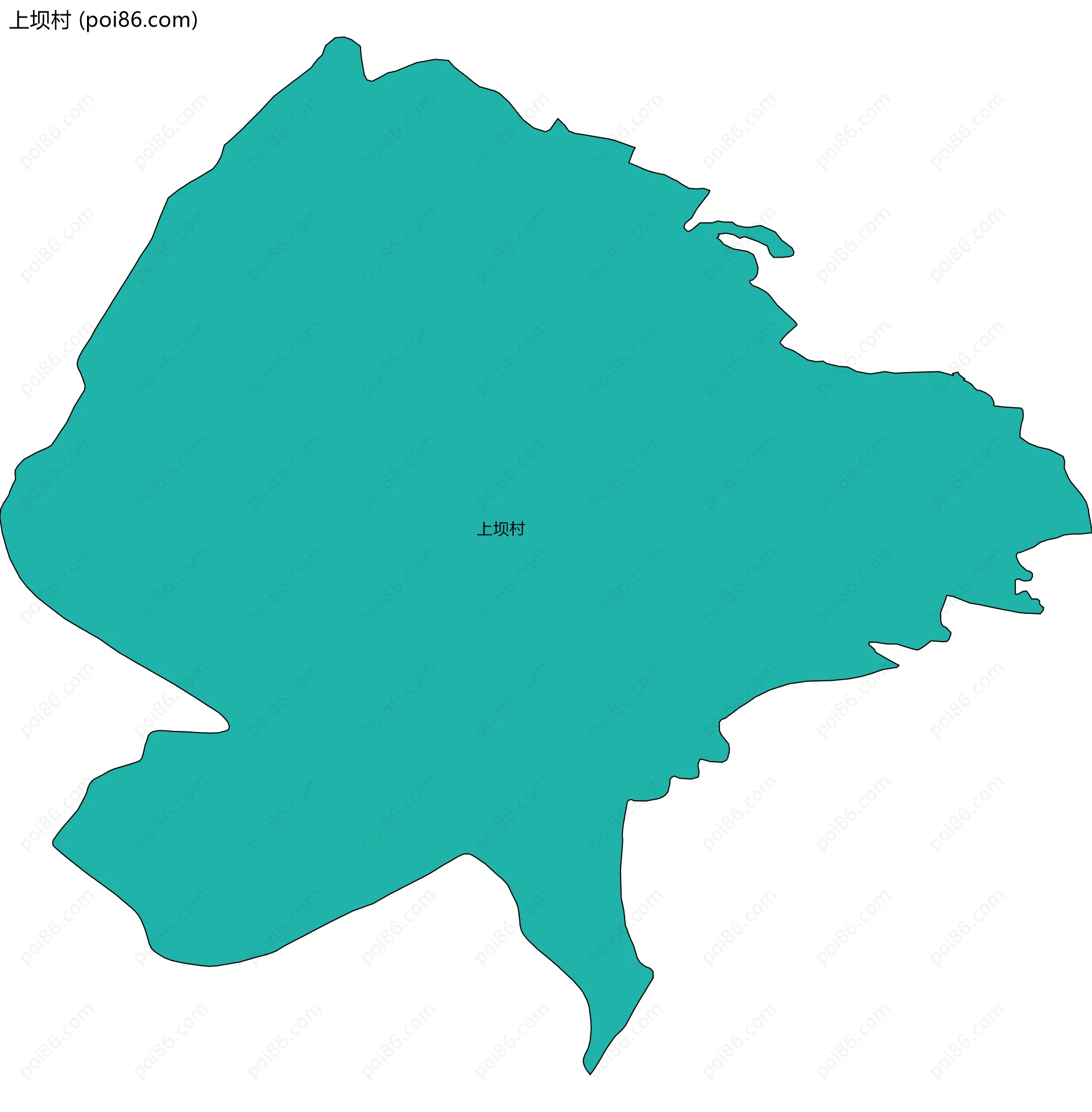 上坝村边界地图