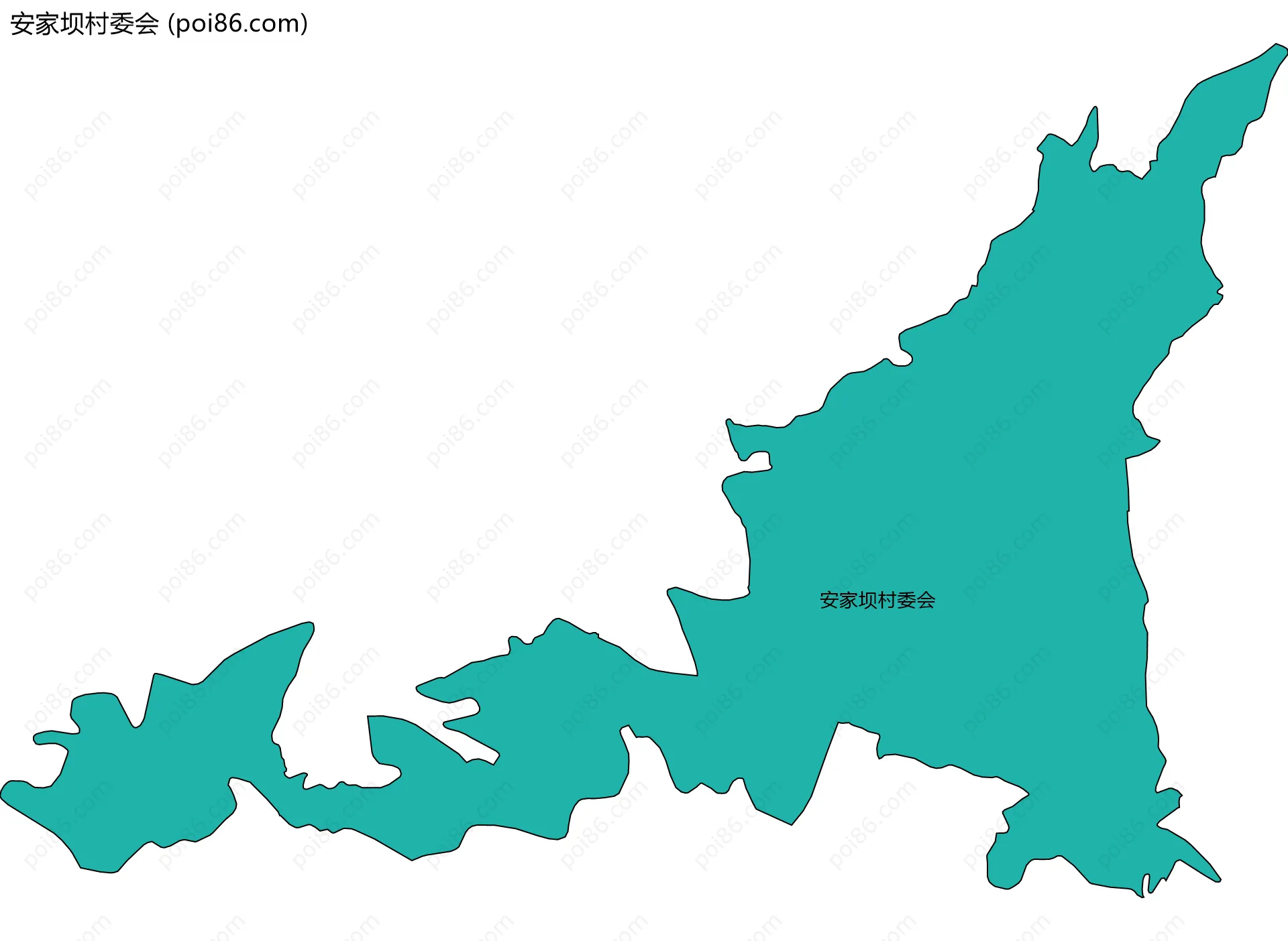 安家坝村委会边界地图