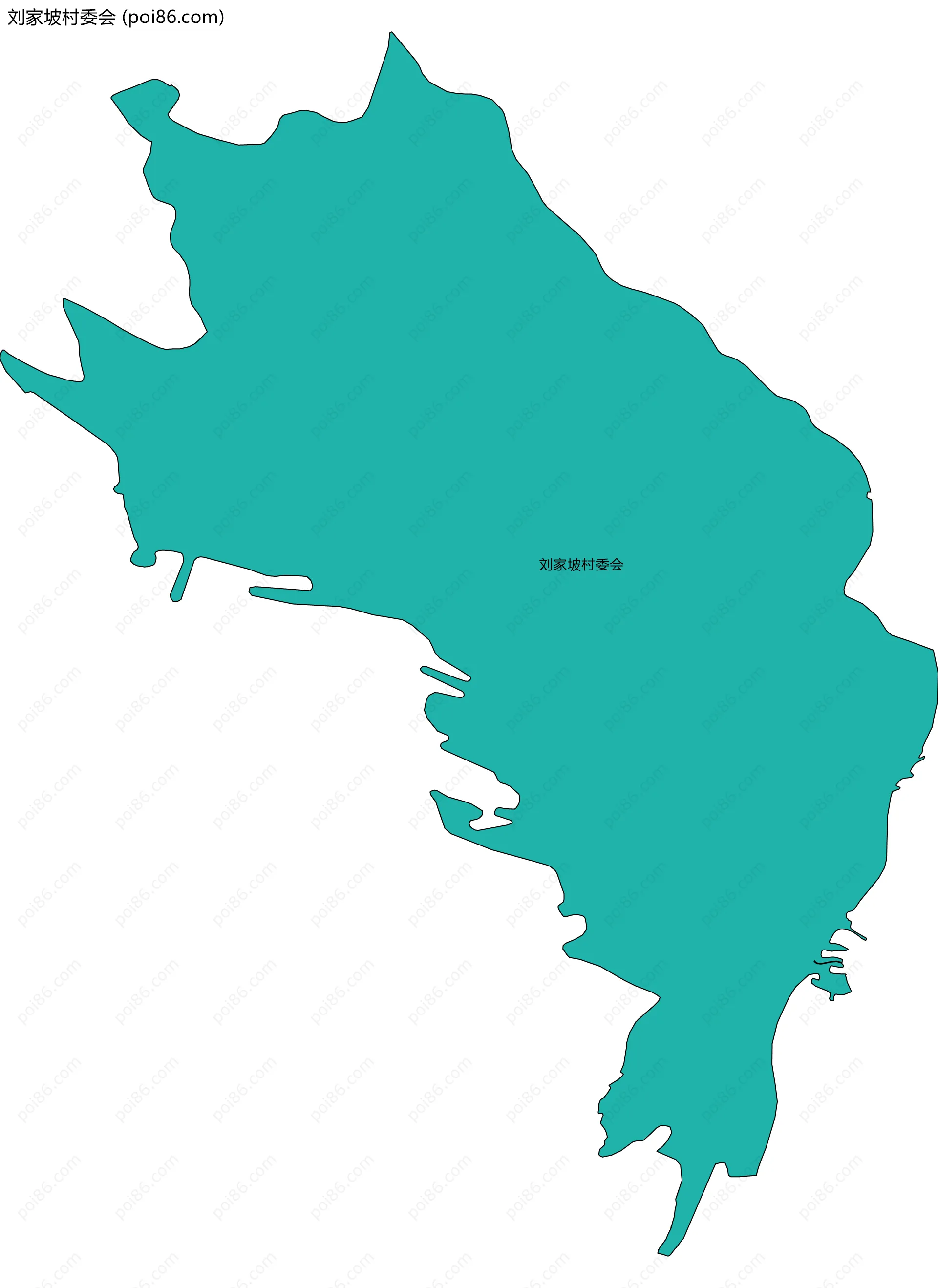 刘家坡村委会边界地图