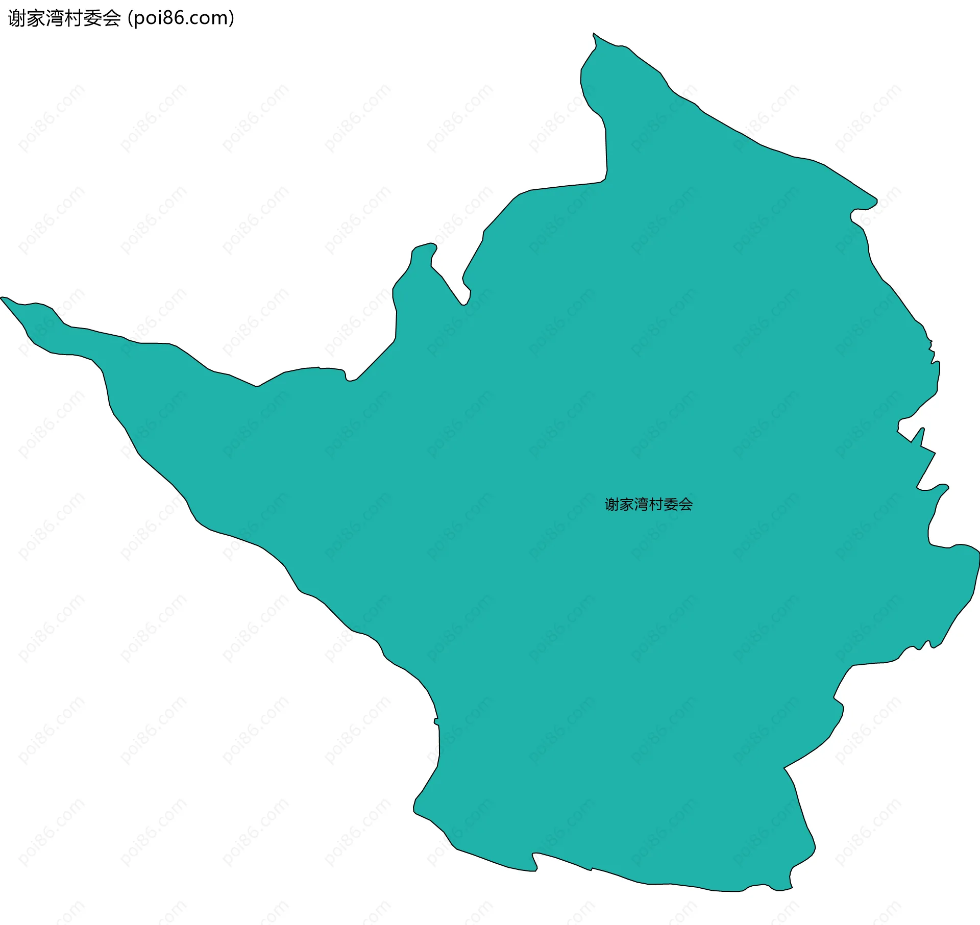 谢家湾村委会边界地图