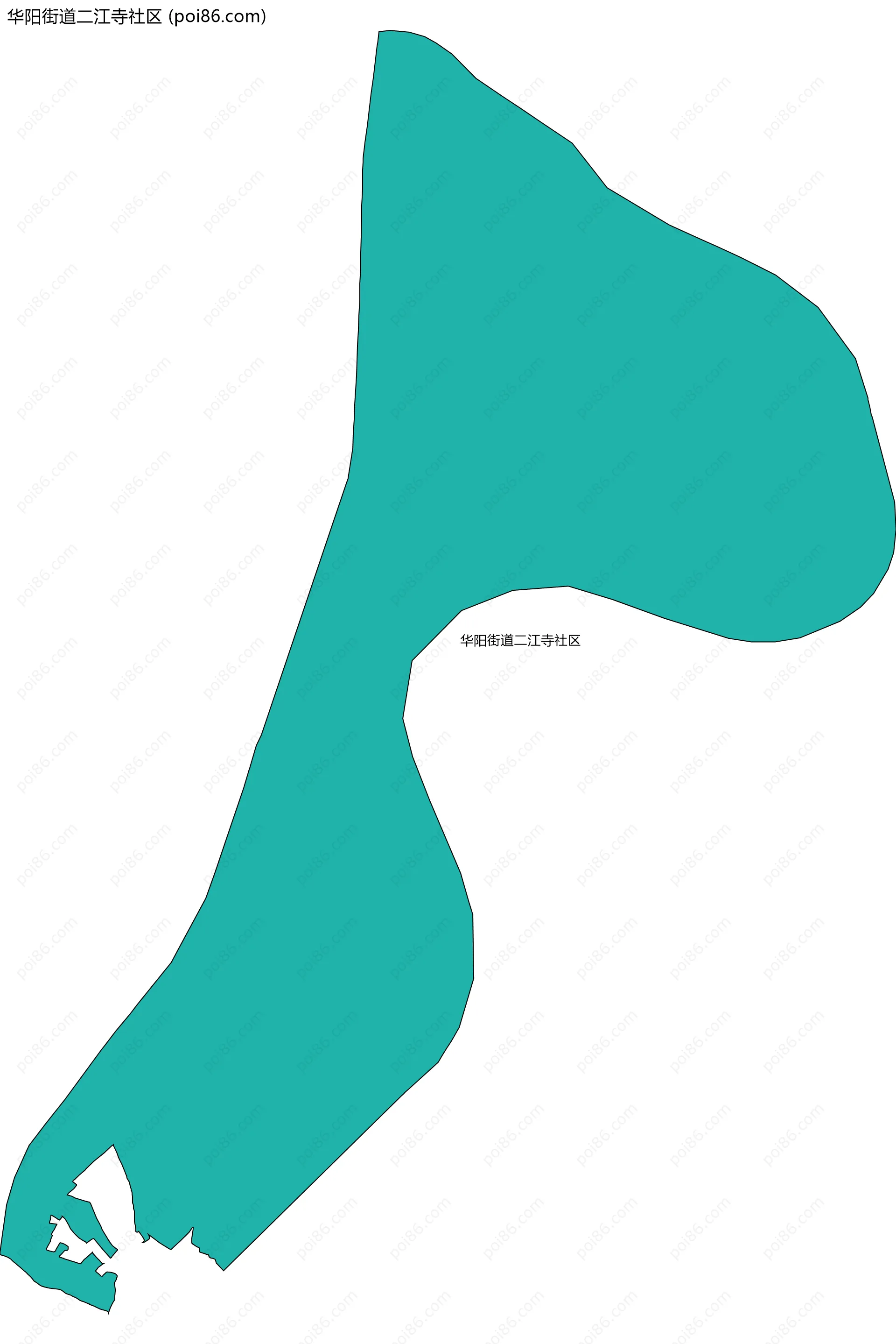 华阳街道二江寺社区边界地图