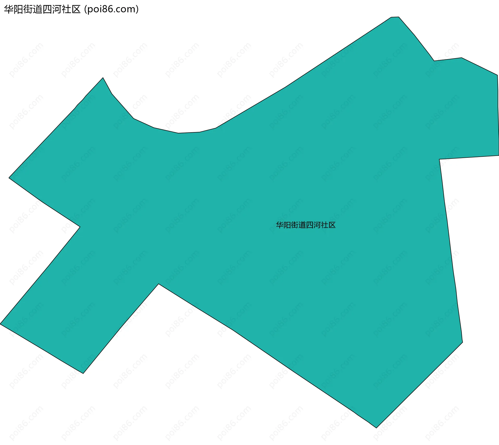 华阳街道四河社区边界地图