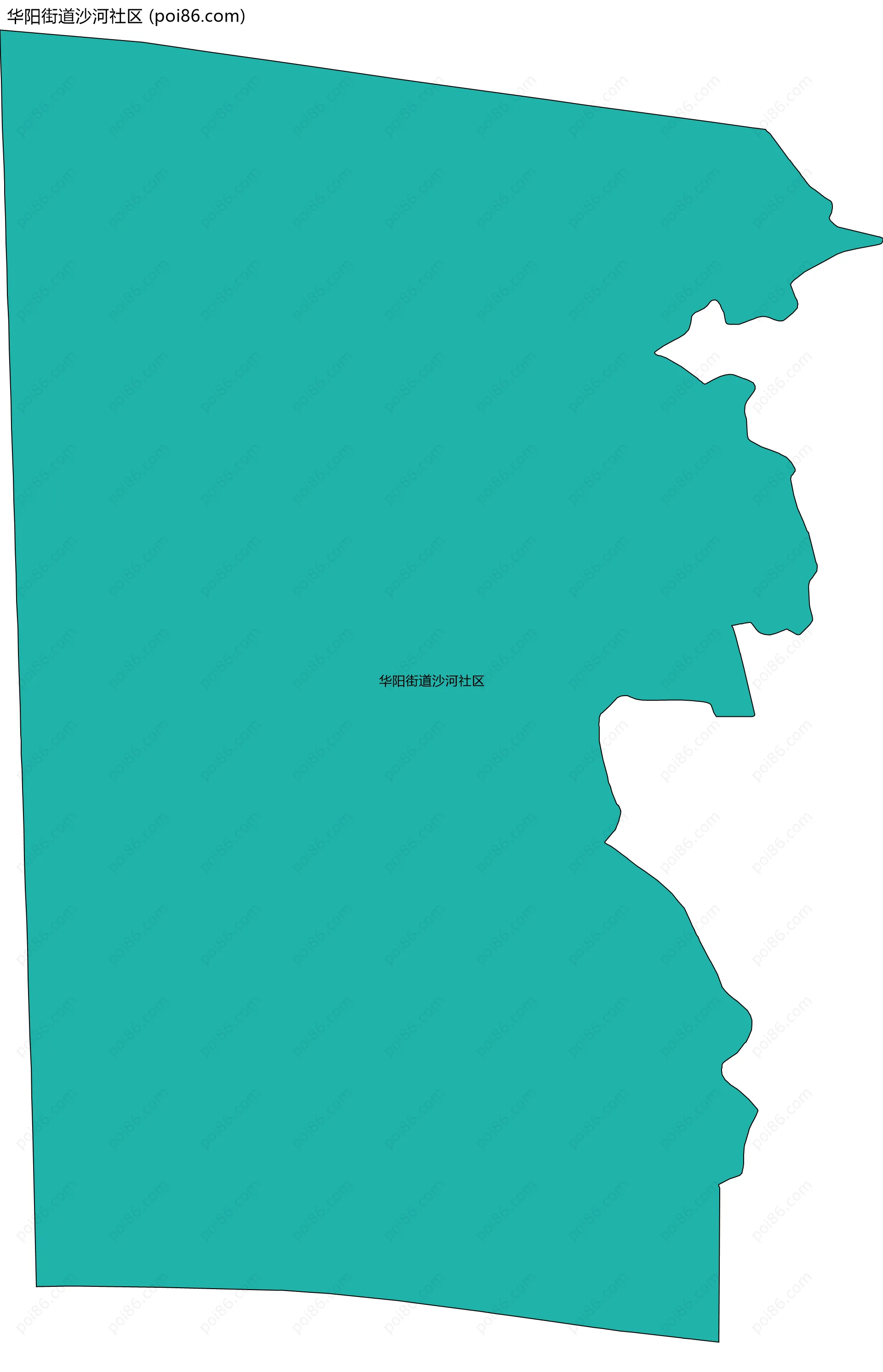 华阳街道沙河社区边界地图