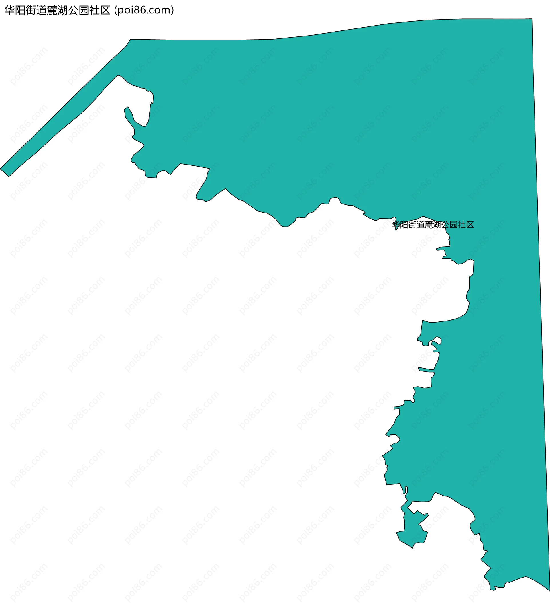 华阳街道麓湖公园社区边界地图