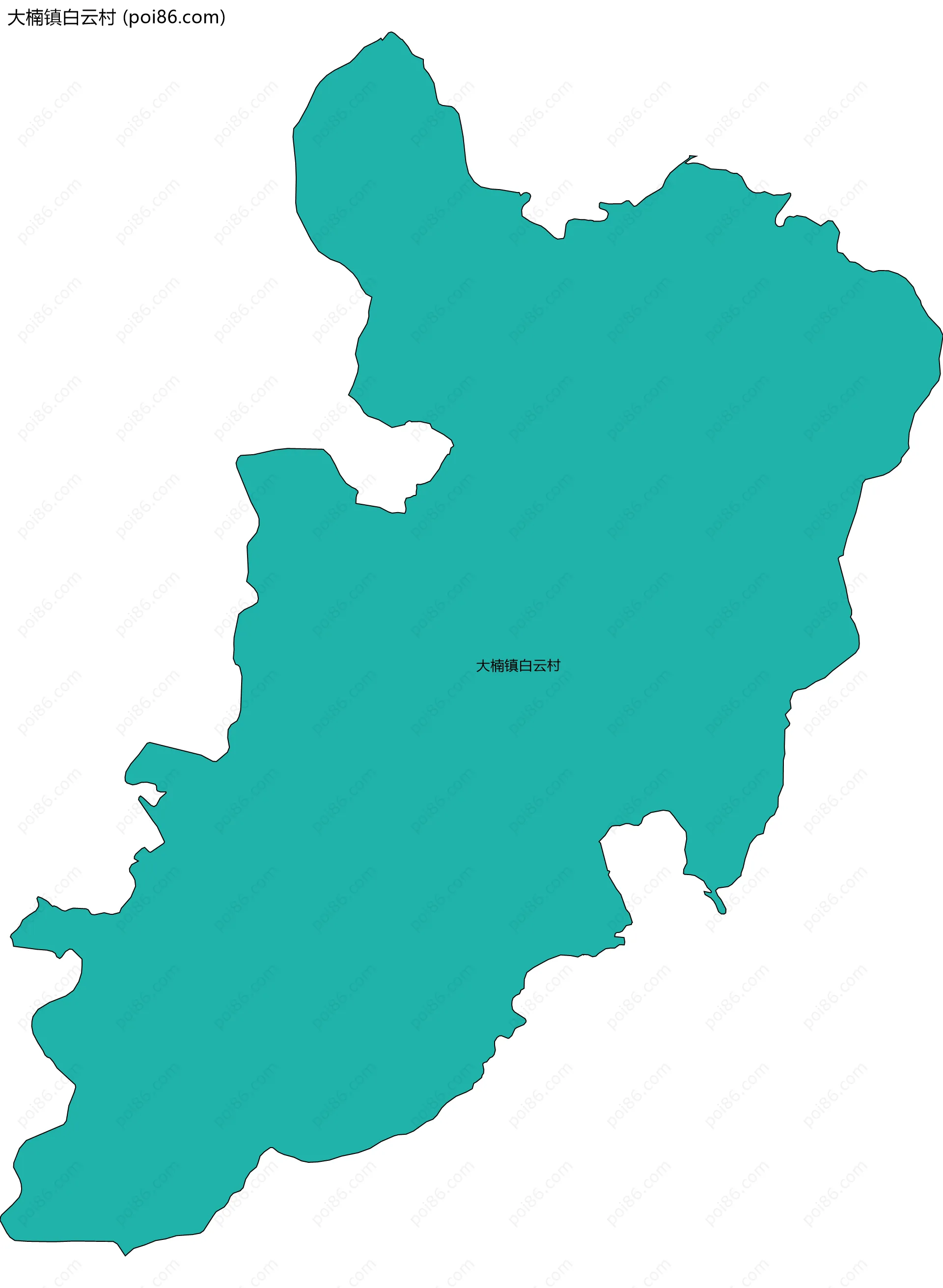 大楠镇白云村边界地图