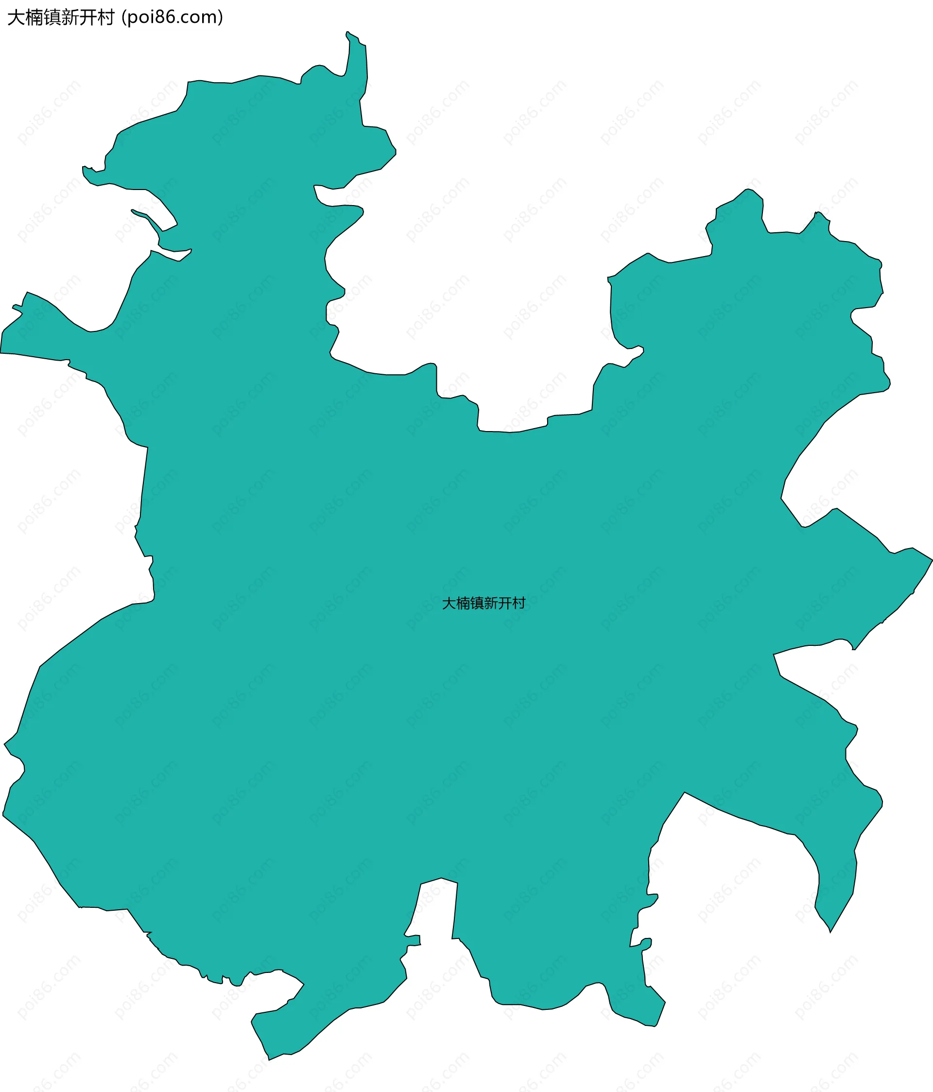 大楠镇新开村边界地图