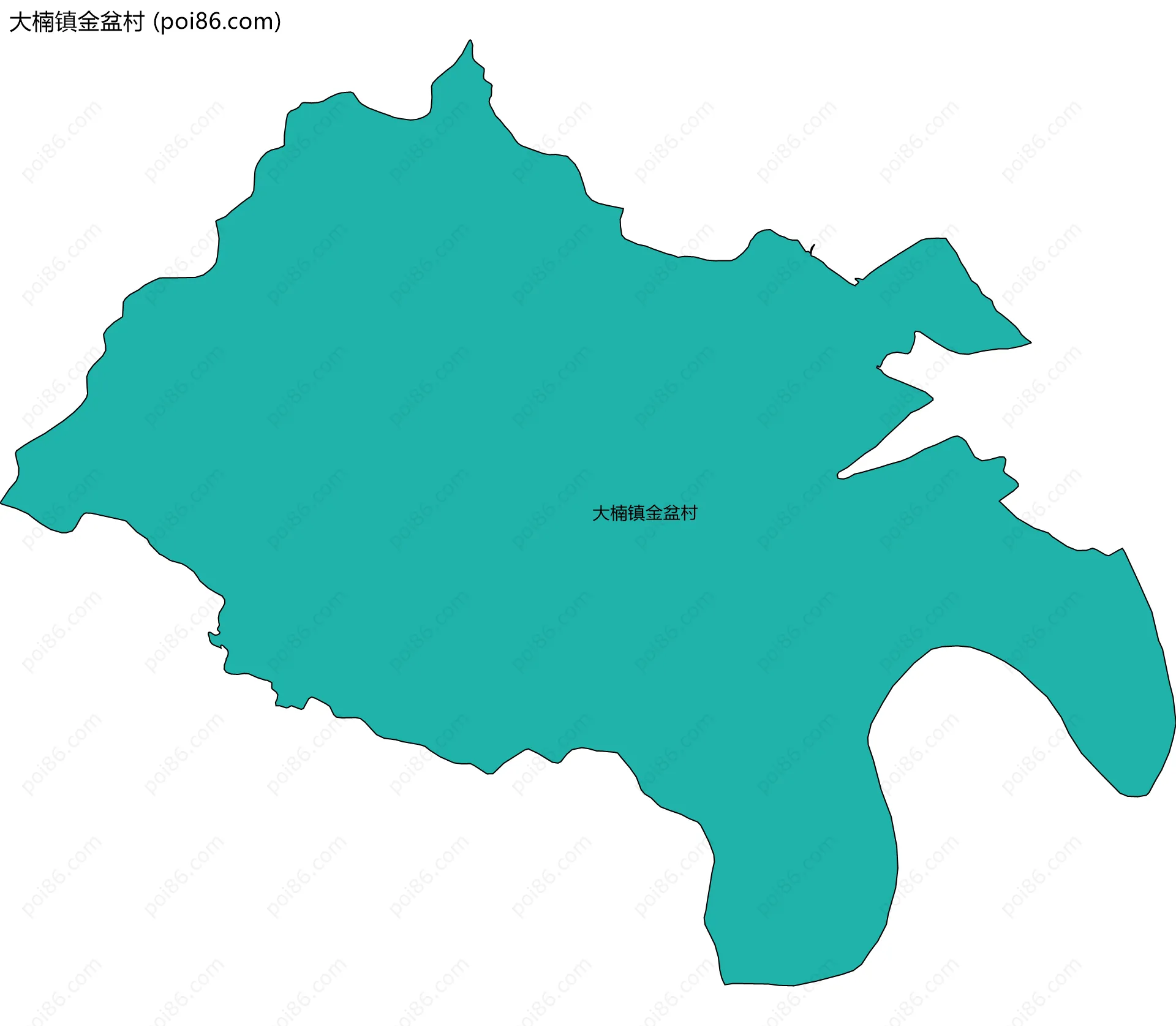 大楠镇金盆村边界地图