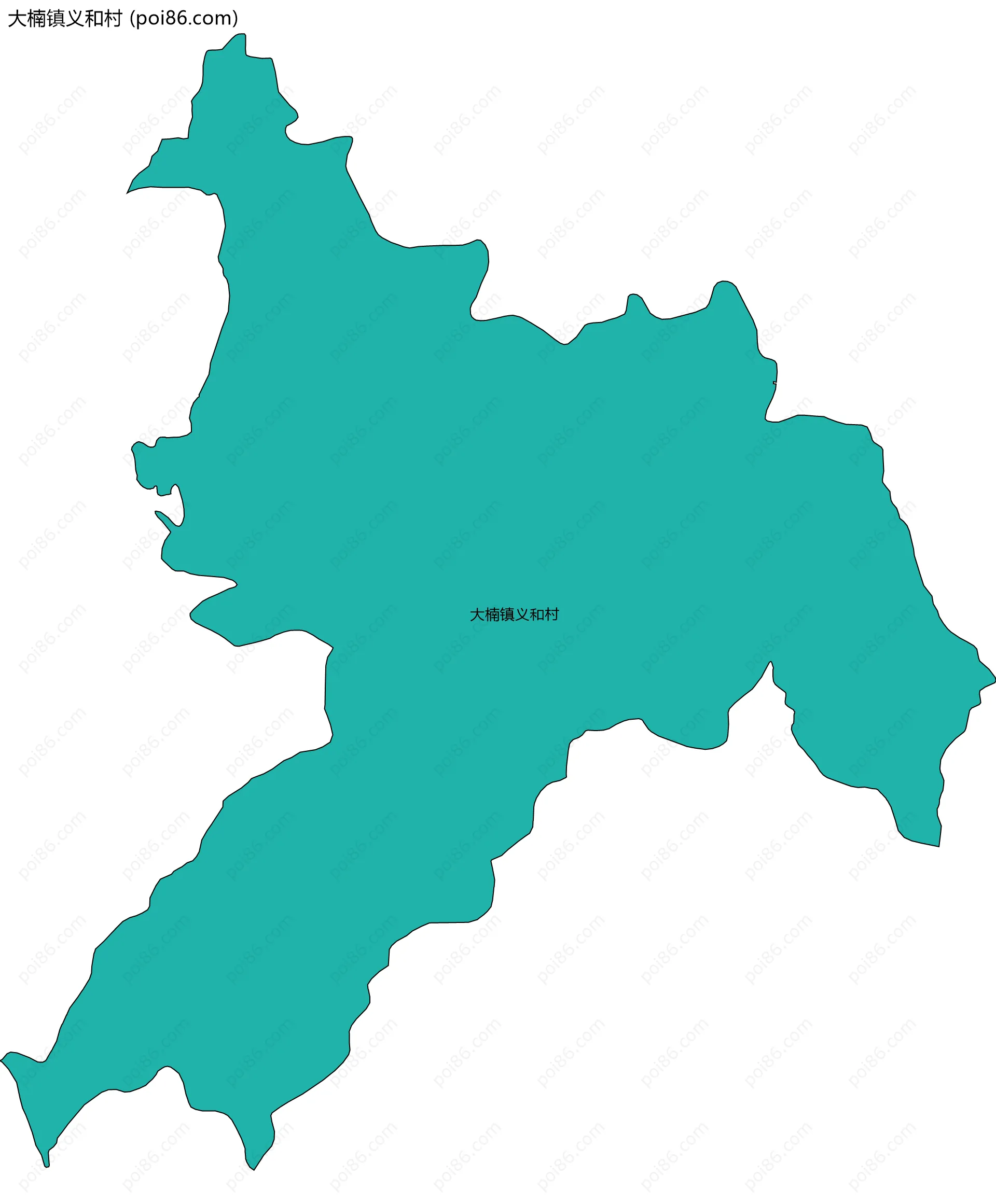 大楠镇义和村边界地图