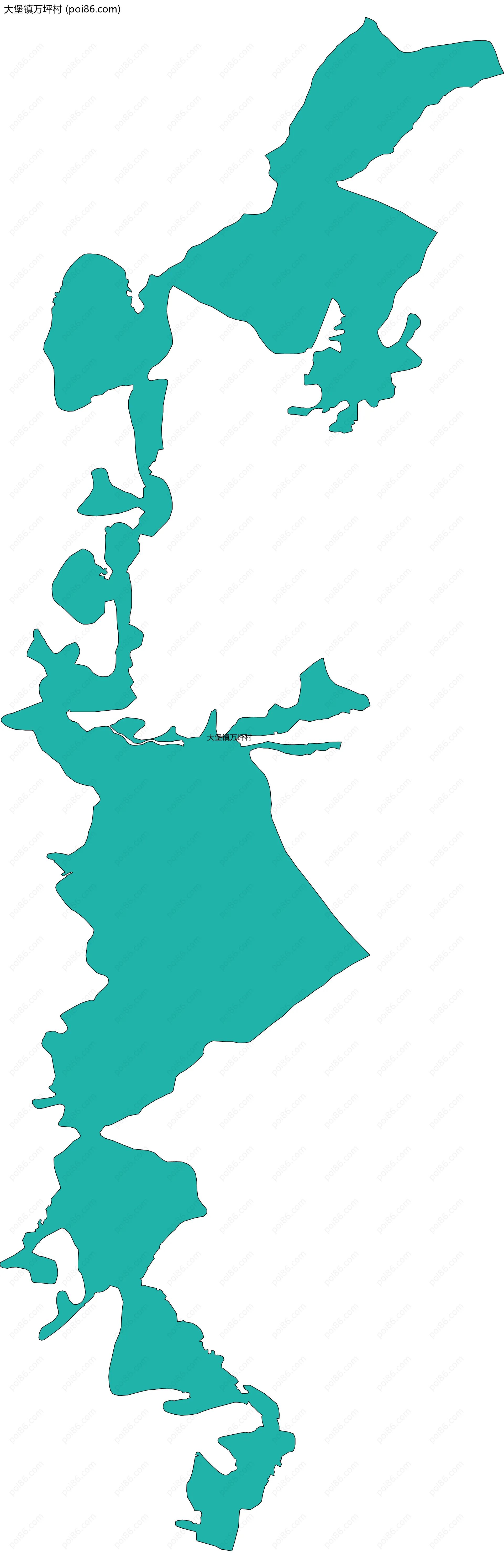 大堡镇万坪村边界地图