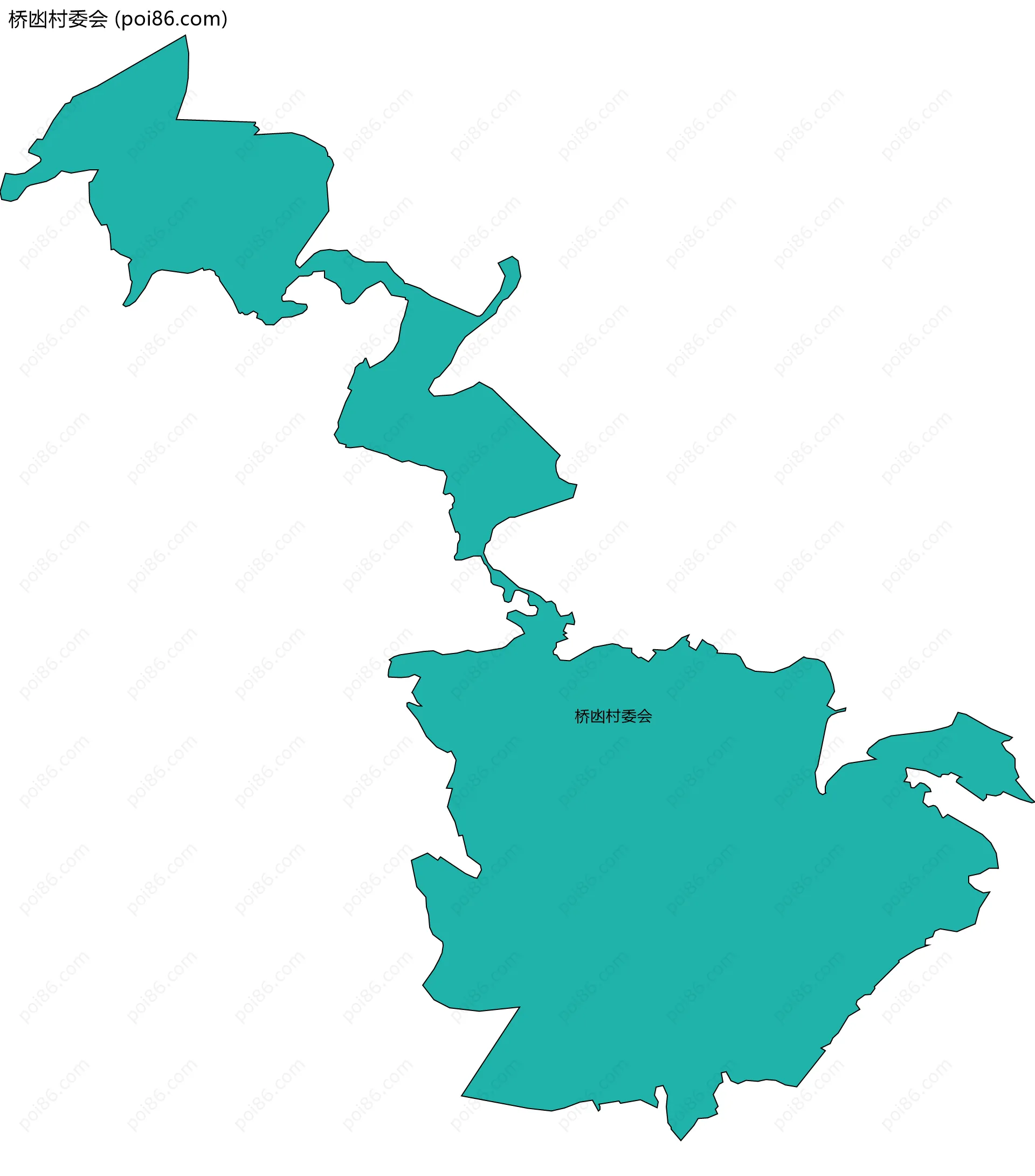 桥凼村委会边界地图