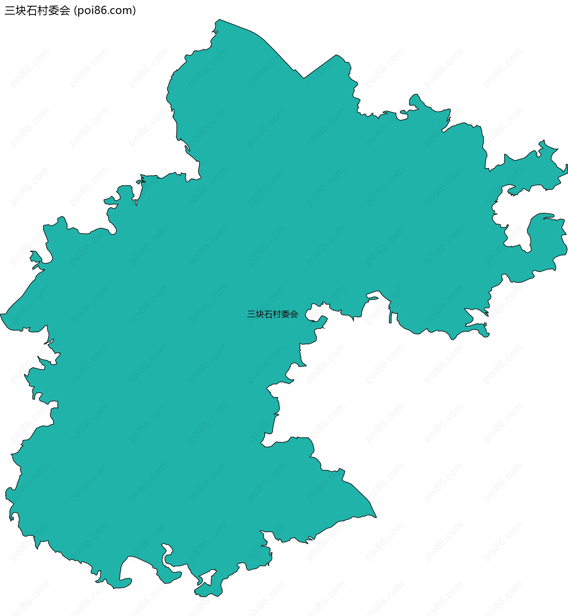 三块石村委会边界地图