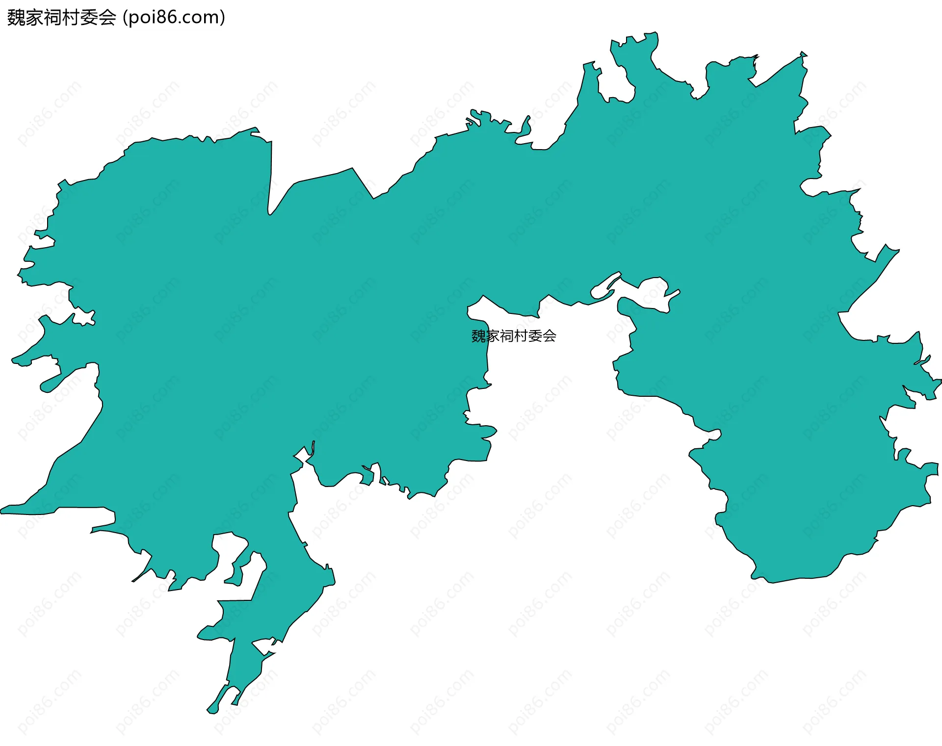 魏家祠村委会边界地图