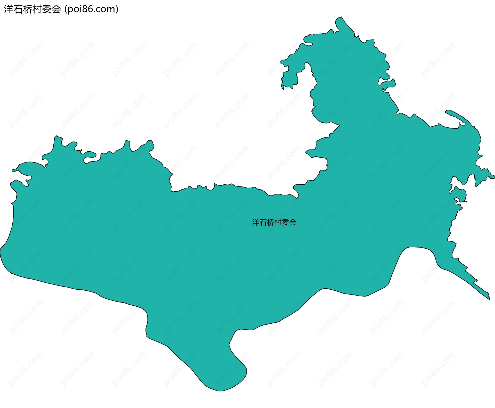 洋石桥村委会边界地图
