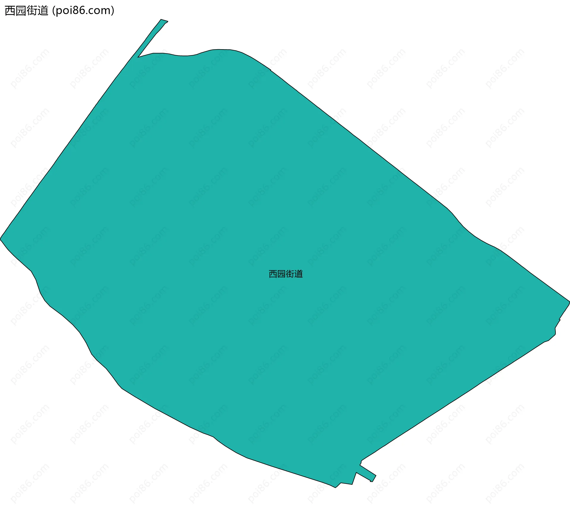 西园街道边界地图