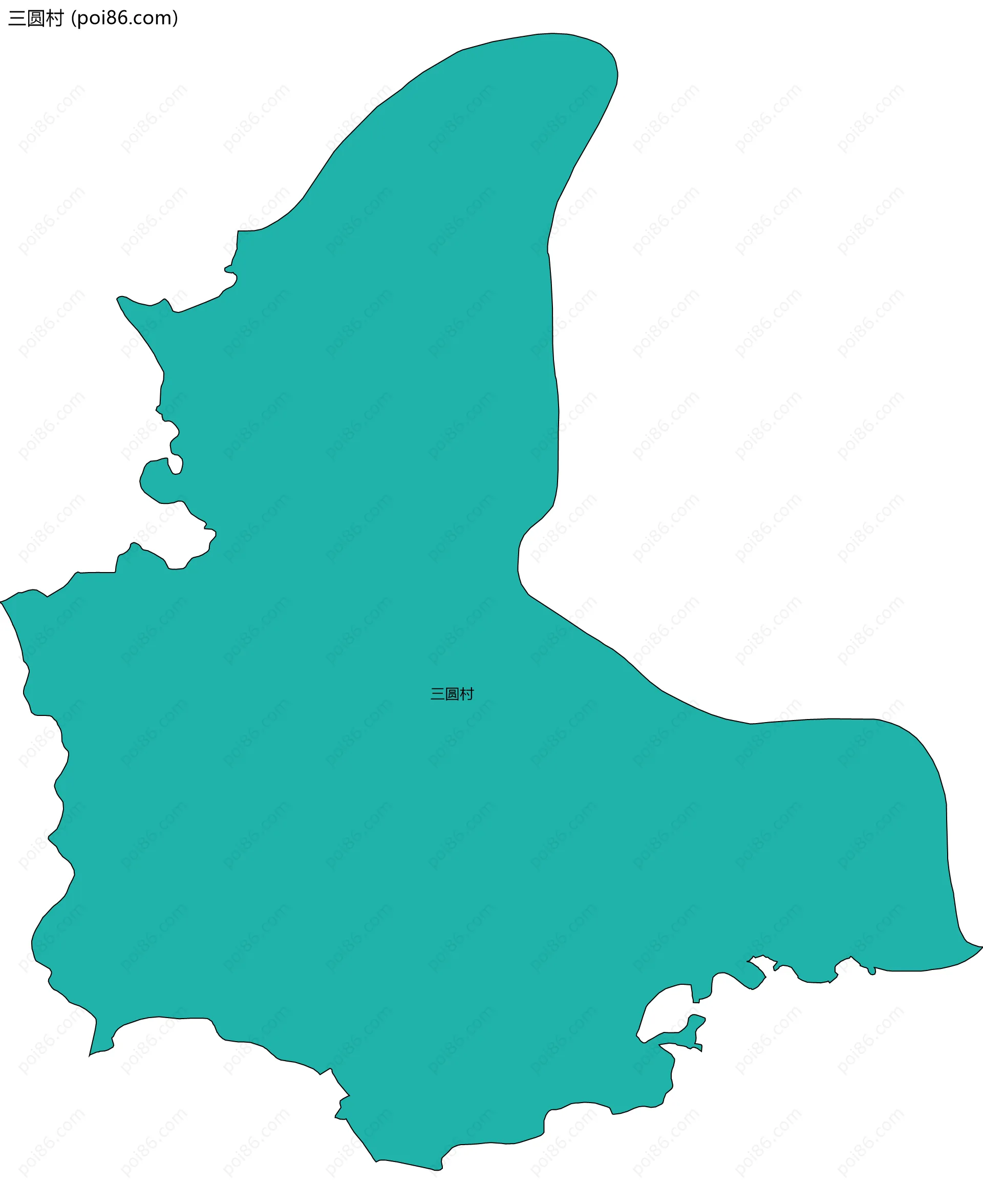 三圆村边界地图