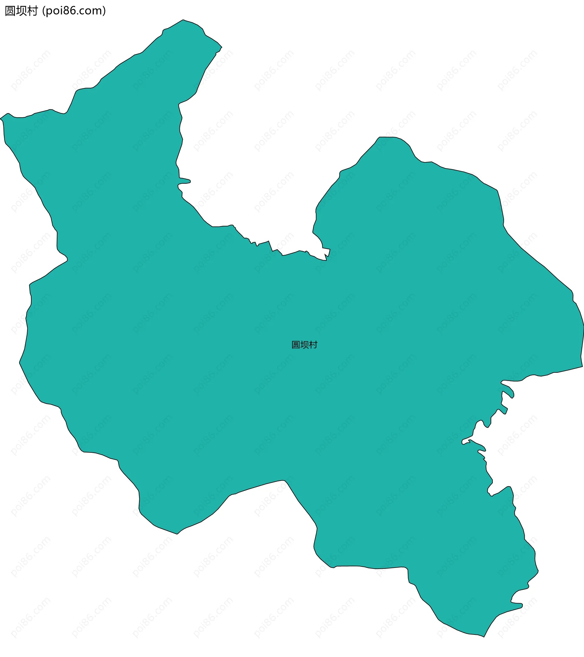 圆坝村边界地图