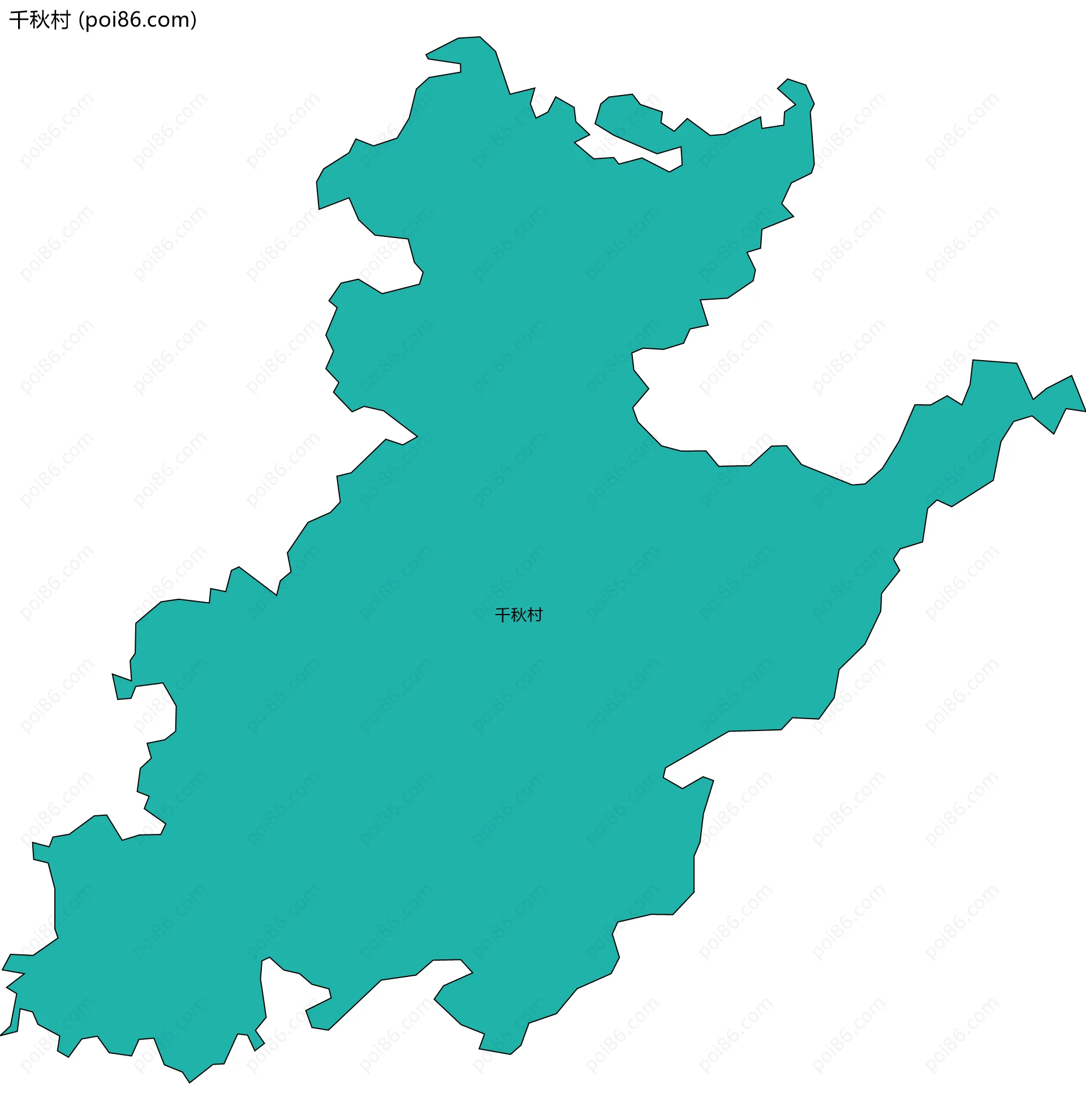 千秋村边界地图